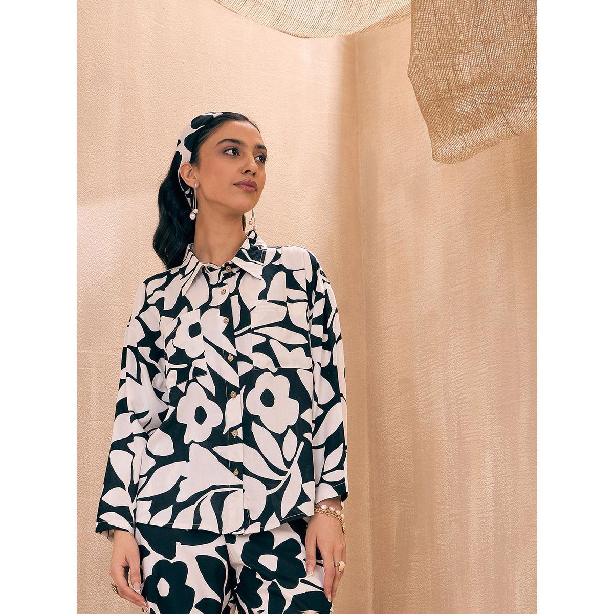 Sassafras X Styli  Floral Print Button Placket Shirt & Pants Co-Ords-women-clothing-coordsets-image-8