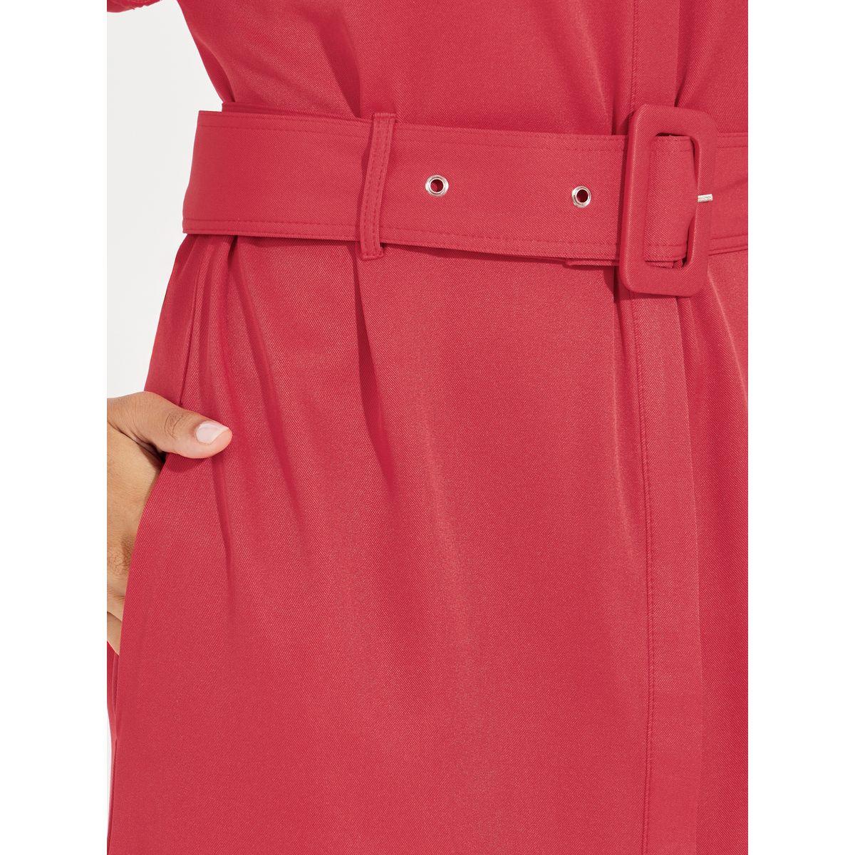 Styli Belted Shirt Midi Dress with Turn-Up Sleeves-women-clothing-dresses-image-3