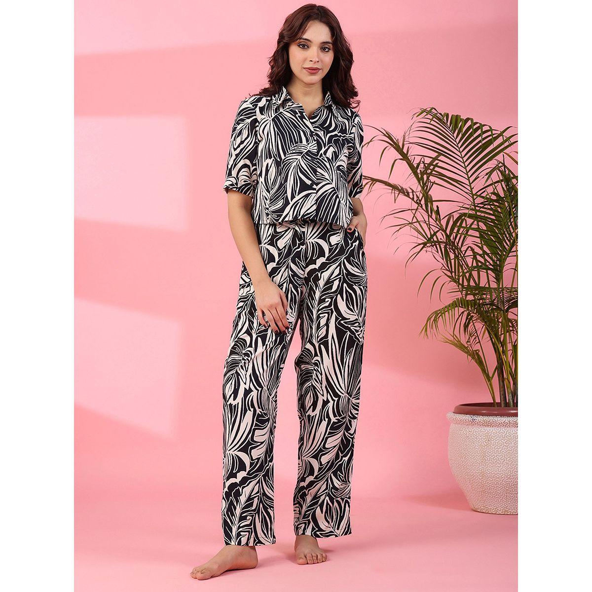 Sanskrutihomes X Styli  Cotton Abstract Print Shirt & Straight Pyjama Set-women-clothing-nightwear-pyjamas-longsets-image-4
