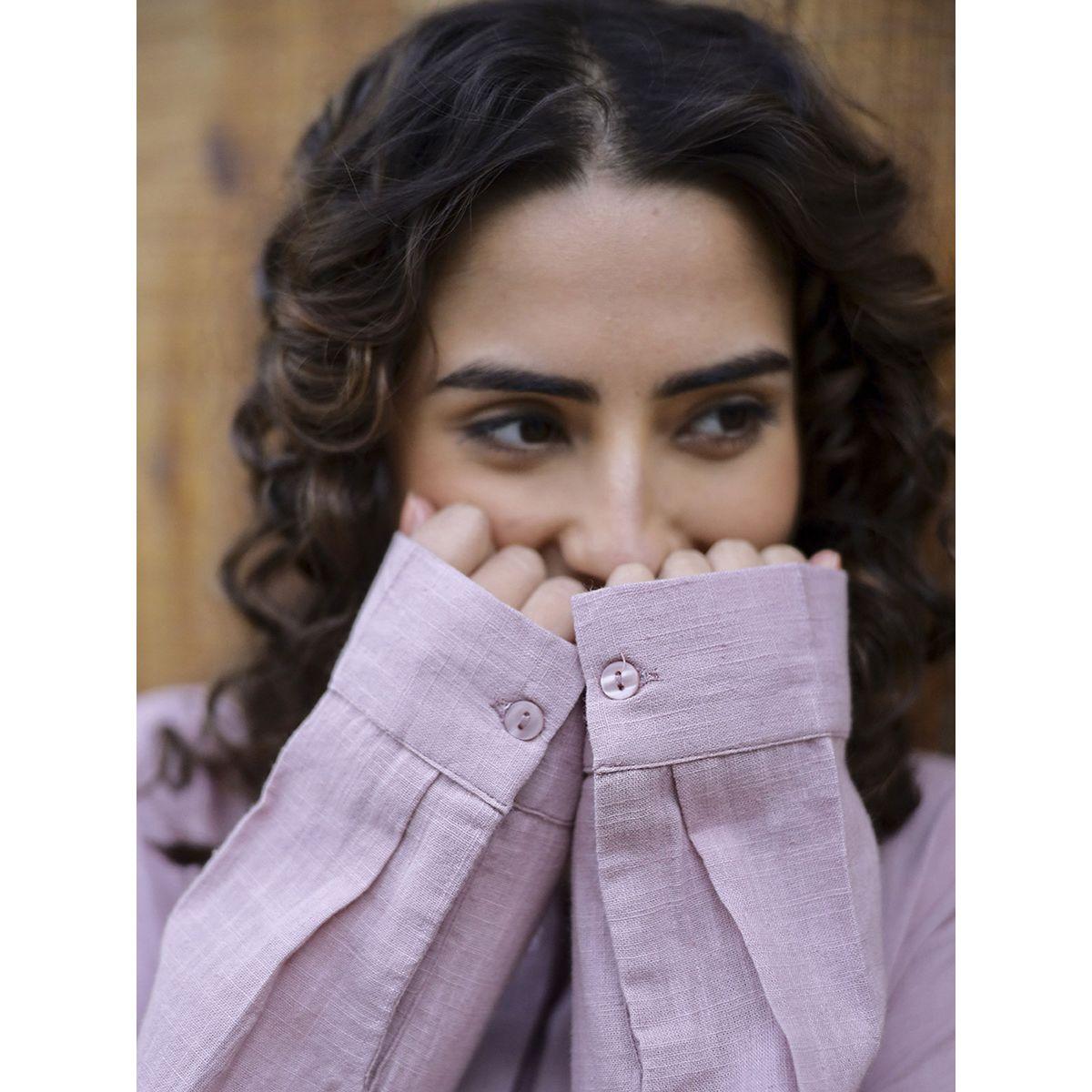 Sanskrutihomes X Styli  Cotton Button Placket Shirt & Cuffed Pyjama Set-women-clothing-nightwear-pyjamas-longsets-image-6