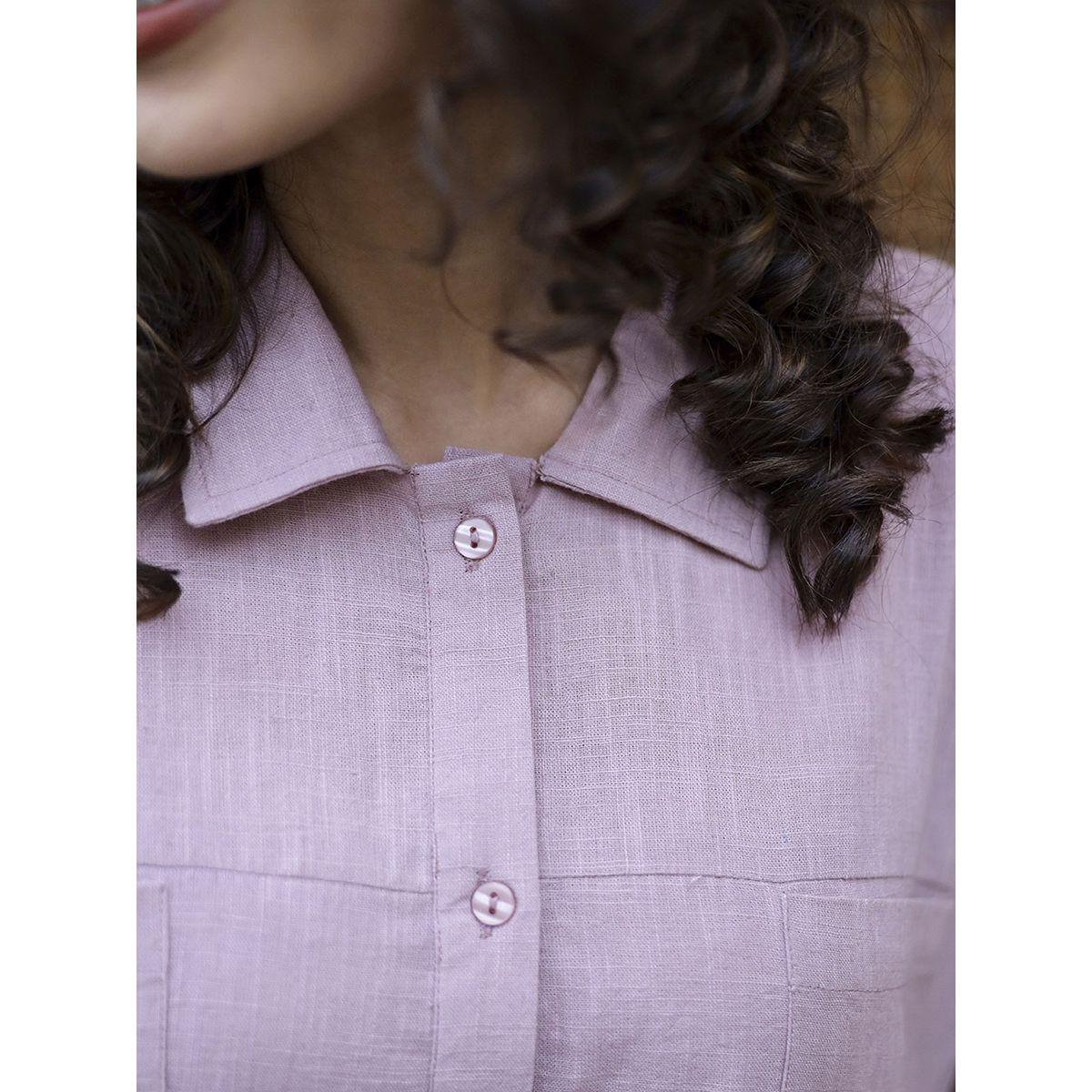 طقم من بنطال بيجاما مع بلوزة قطن بازرار غلق سانسكريتي هومز × ستايلي-women-clothing-nightwear-pyjamas-longsets-image-7