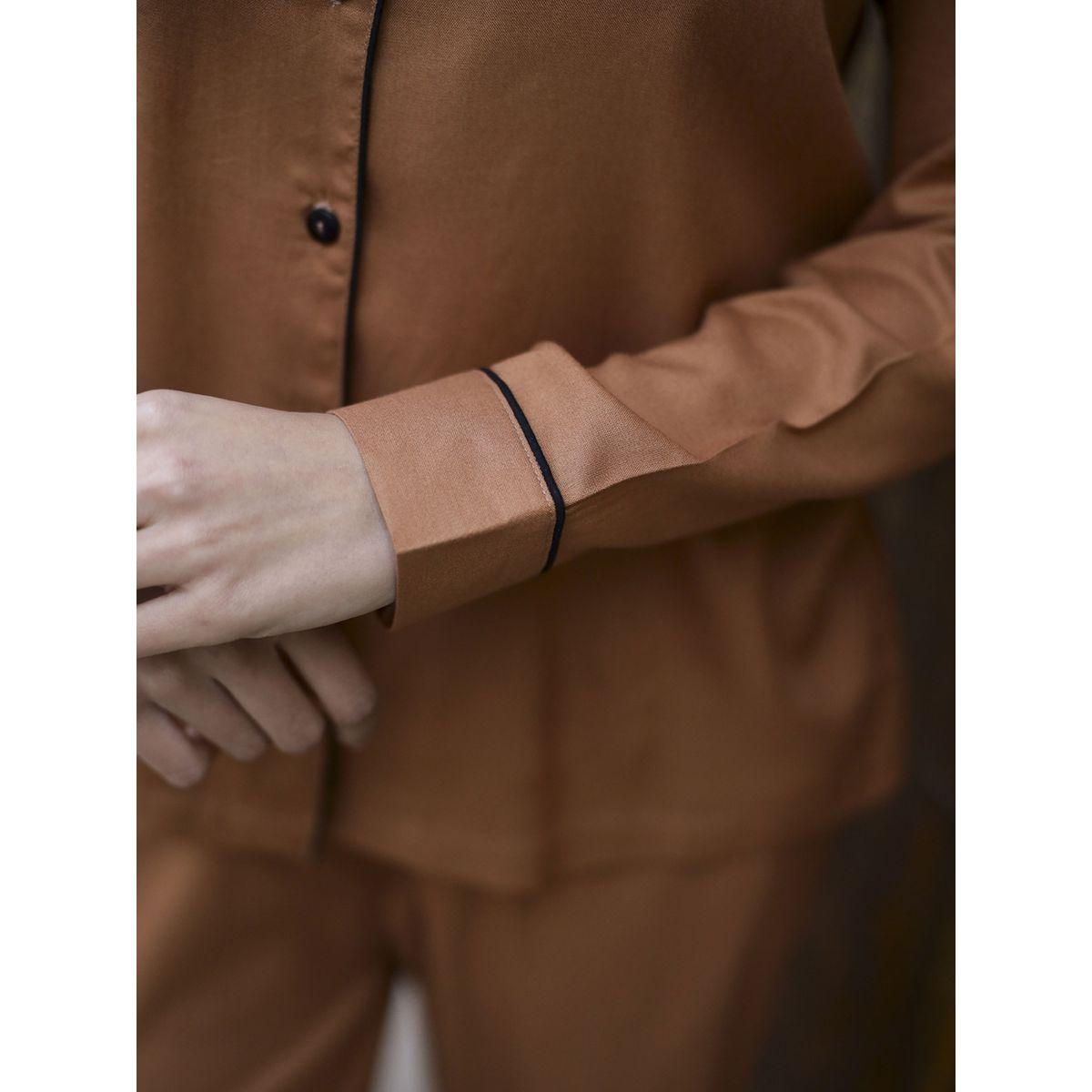 طقم من 3 - بنطال بيجاما وبلوزة قطن مع شورت سانسكريتي هومز × ستايلي-women-clothing-nightwear-pyjamas-longsets-image-7