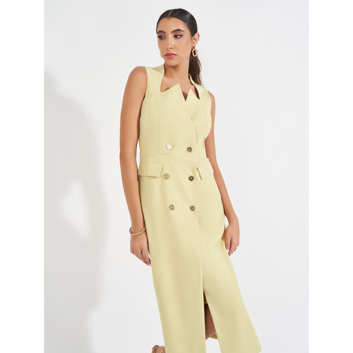 Styli Button Detail Sleeveless Blazer Midi Dress-women-clothing-dresses-image-5