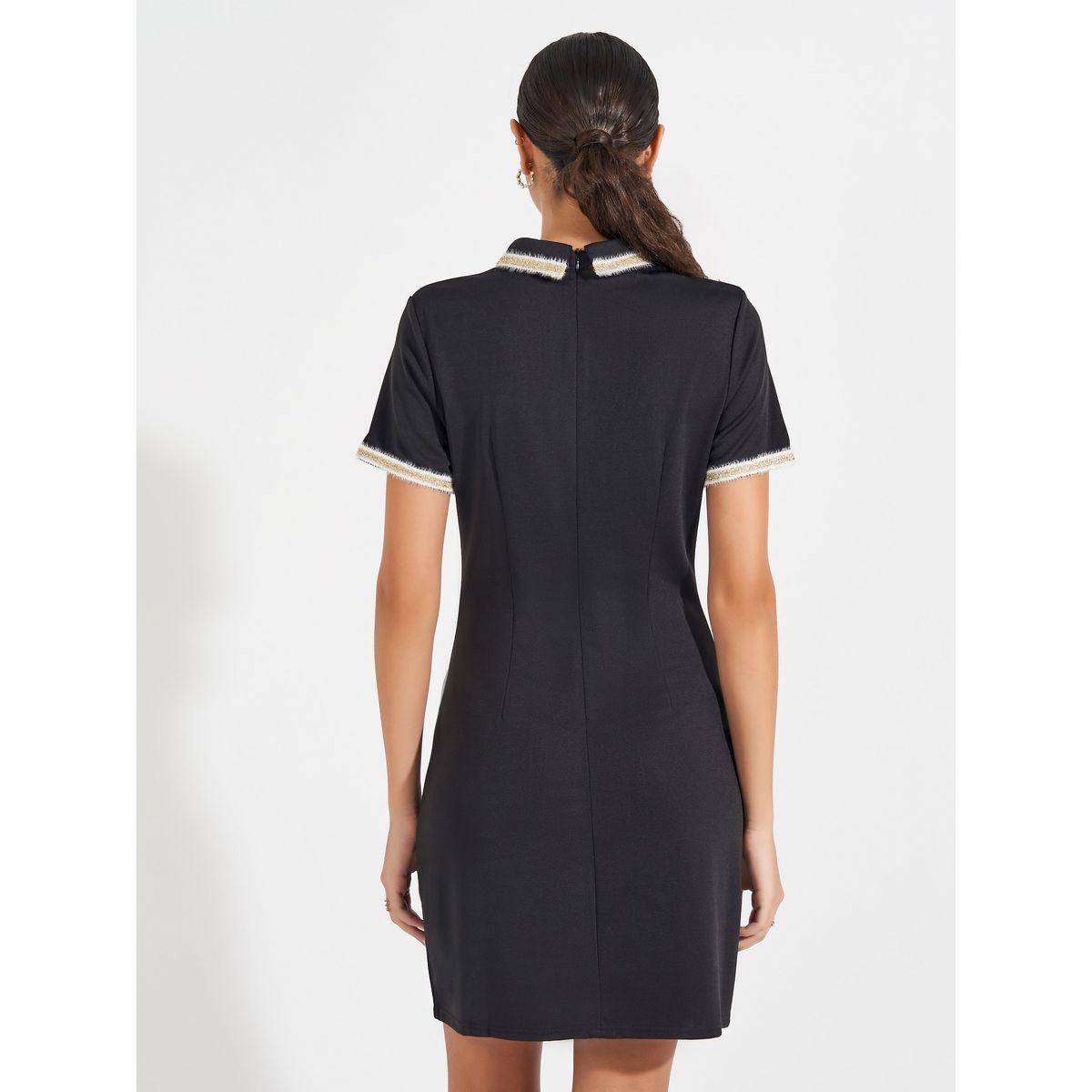 Styli Collared Short Sleeves Shift Mini Dress-women-clothing-dresses-image-7