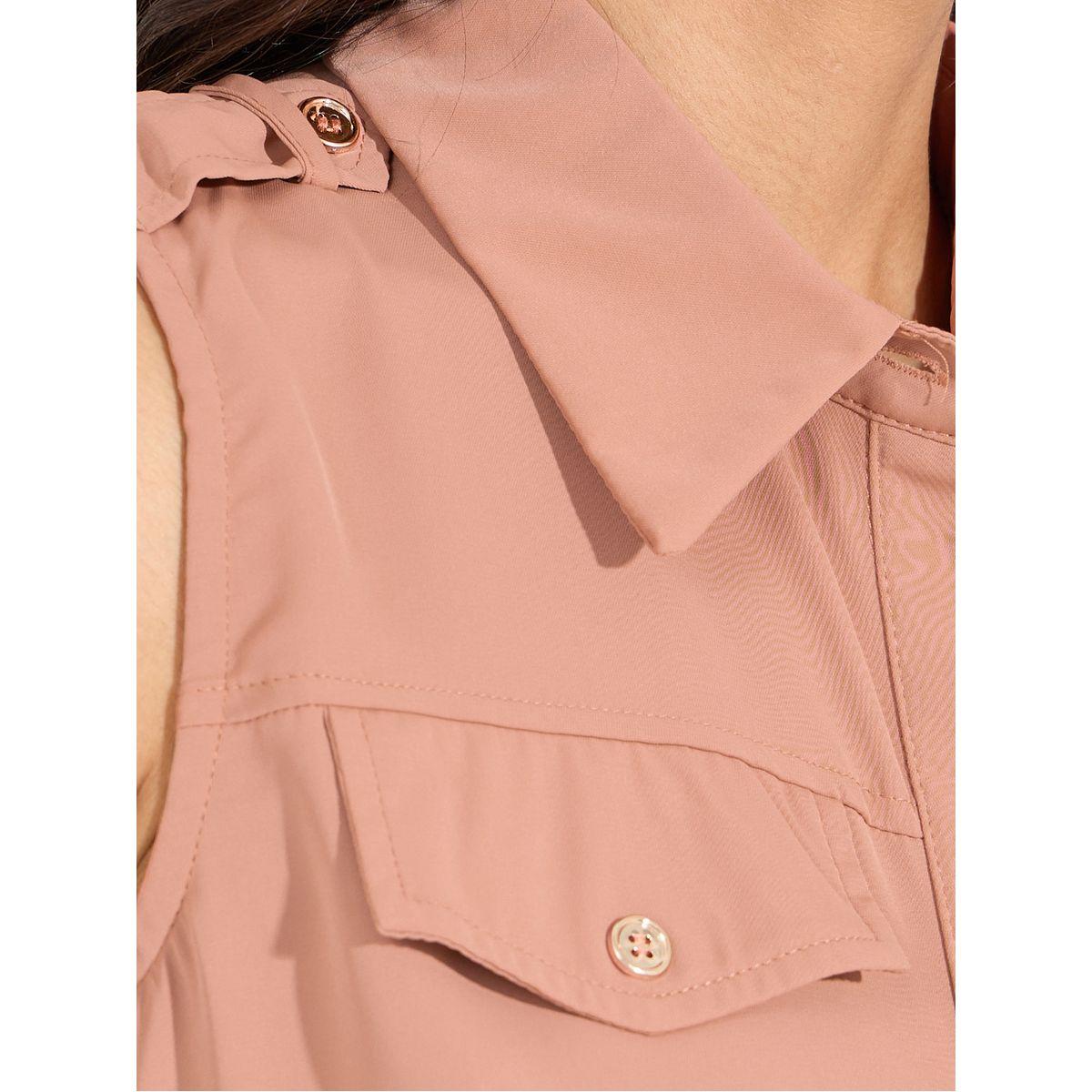 Styli Sleeveless Shirt Midi Dress with Concealed Placket-women-clothing-dresses-image-3
