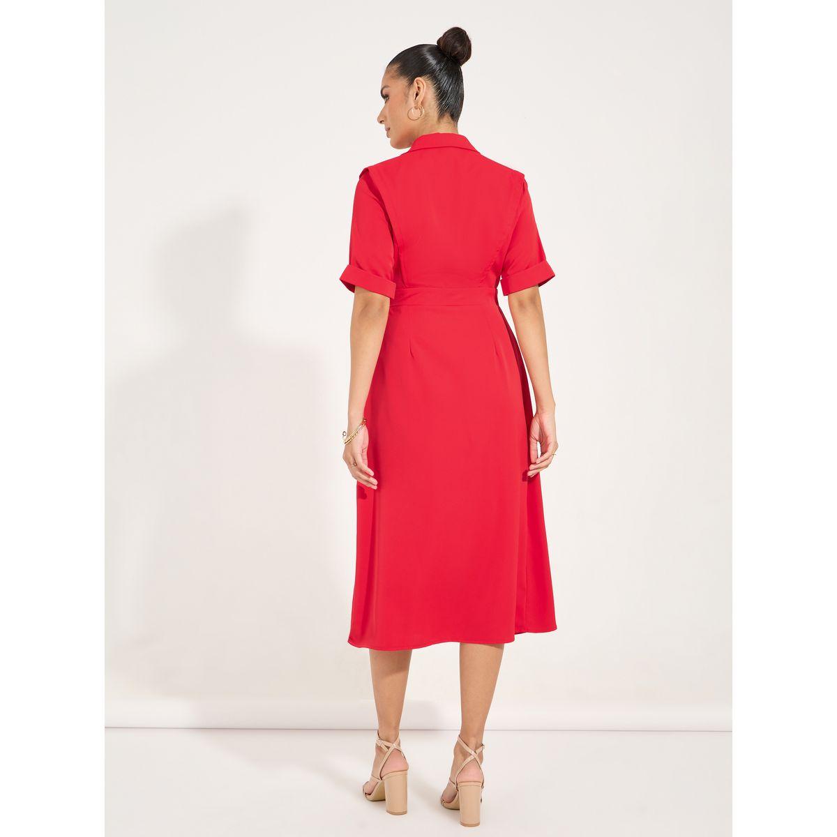 Styli Notch Lapel Blazer Midi Dress with Button Detail-women-clothing-dresses-image-6