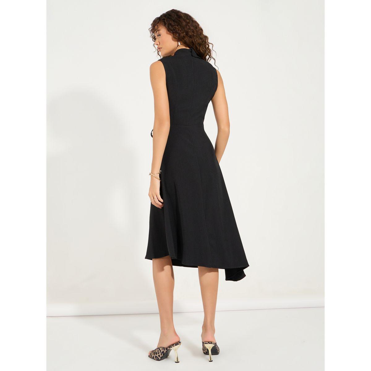Styli Plain Tie-Up Sleeveless Blazer Midi Dress-women-clothing-dresses-image-6