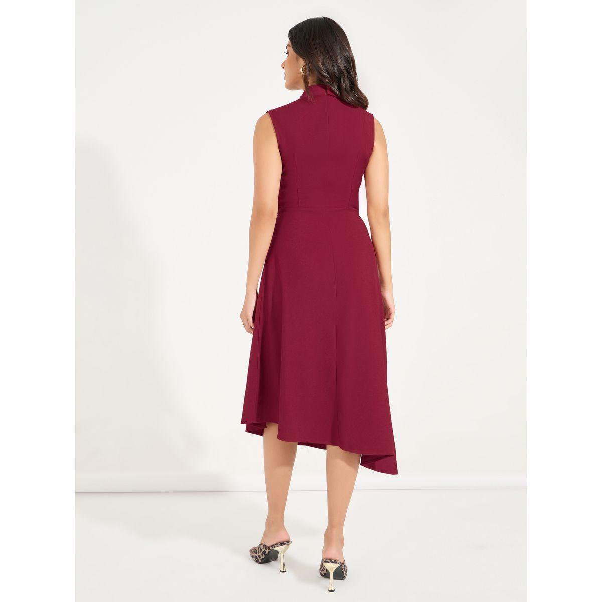 Styli Plain Tie-Up Sleeveless Blazer Midi Dress-women-clothing-dresses-image-6