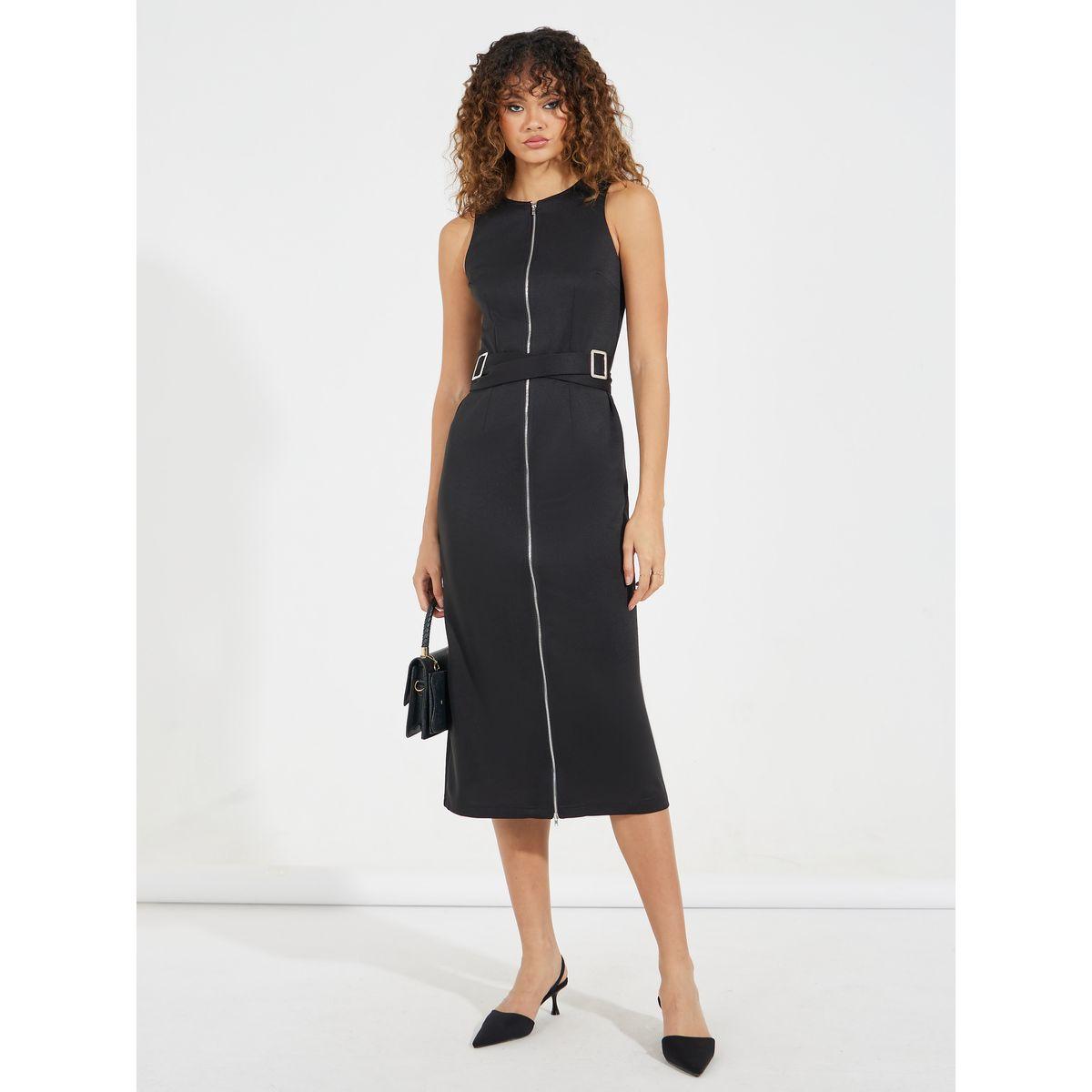 فستان ميدي بنمط لف مع سحَّاب غلق-women-clothing-dresses-image-4