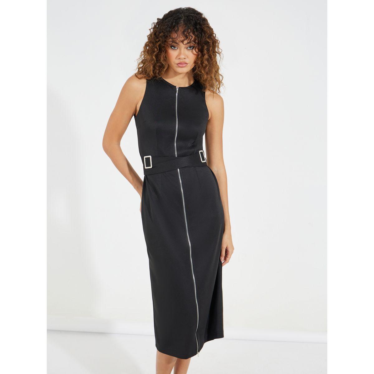 فستان ميدي بنمط لف مع سحَّاب غلق-women-clothing-dresses-image-5