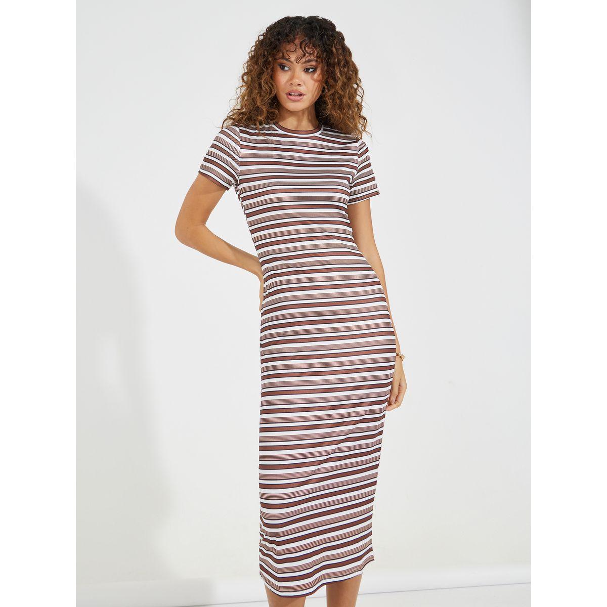 قميص نوم ميدي مخطط بأكمام قصيرة-women-clothing-dresses-image-3