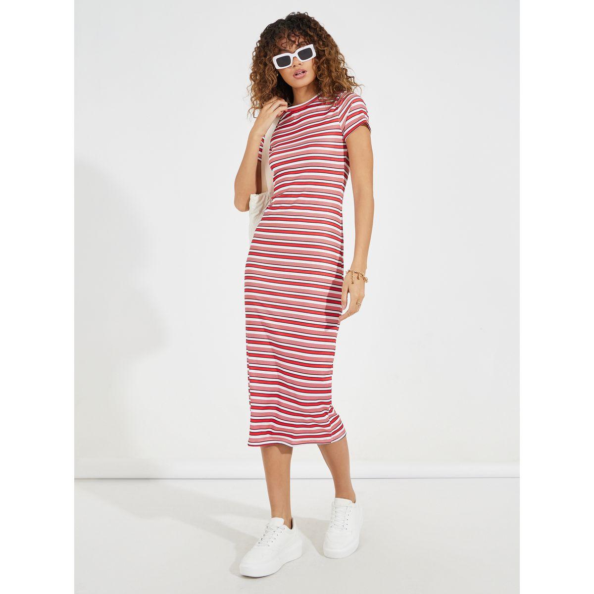 فستان ميدي مخطط مع أكمام قصيرة-women-clothing-dresses-image-4