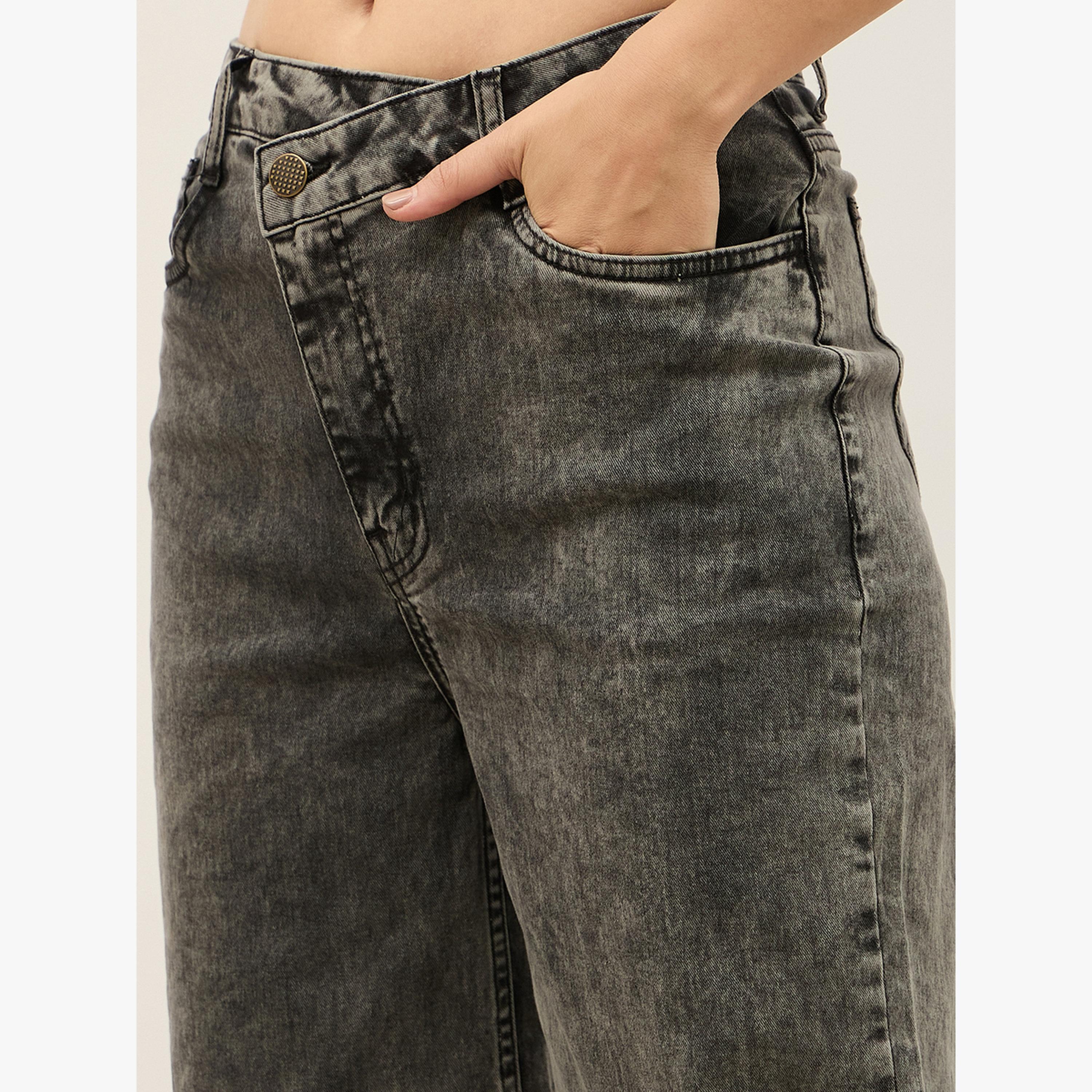 جينز بخصر مرتفع غير متماثل وقصة أرجل مستقيمة-women-clothing-bottoms-jeans-image-4