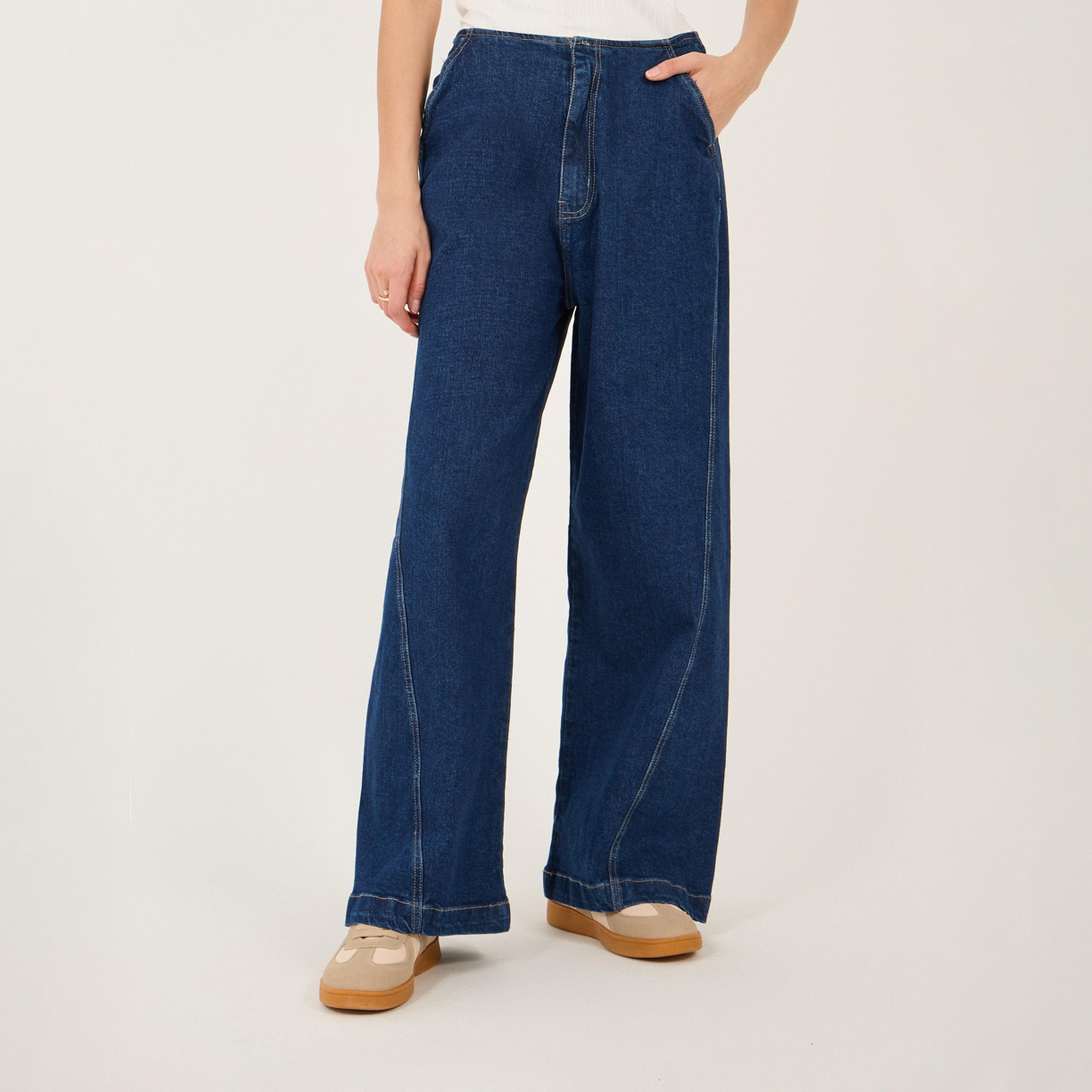 Styli High Rise Wide Leg Jeans With Contrast Stitch Detail-women-clothing-bottoms-jeans-image-2
