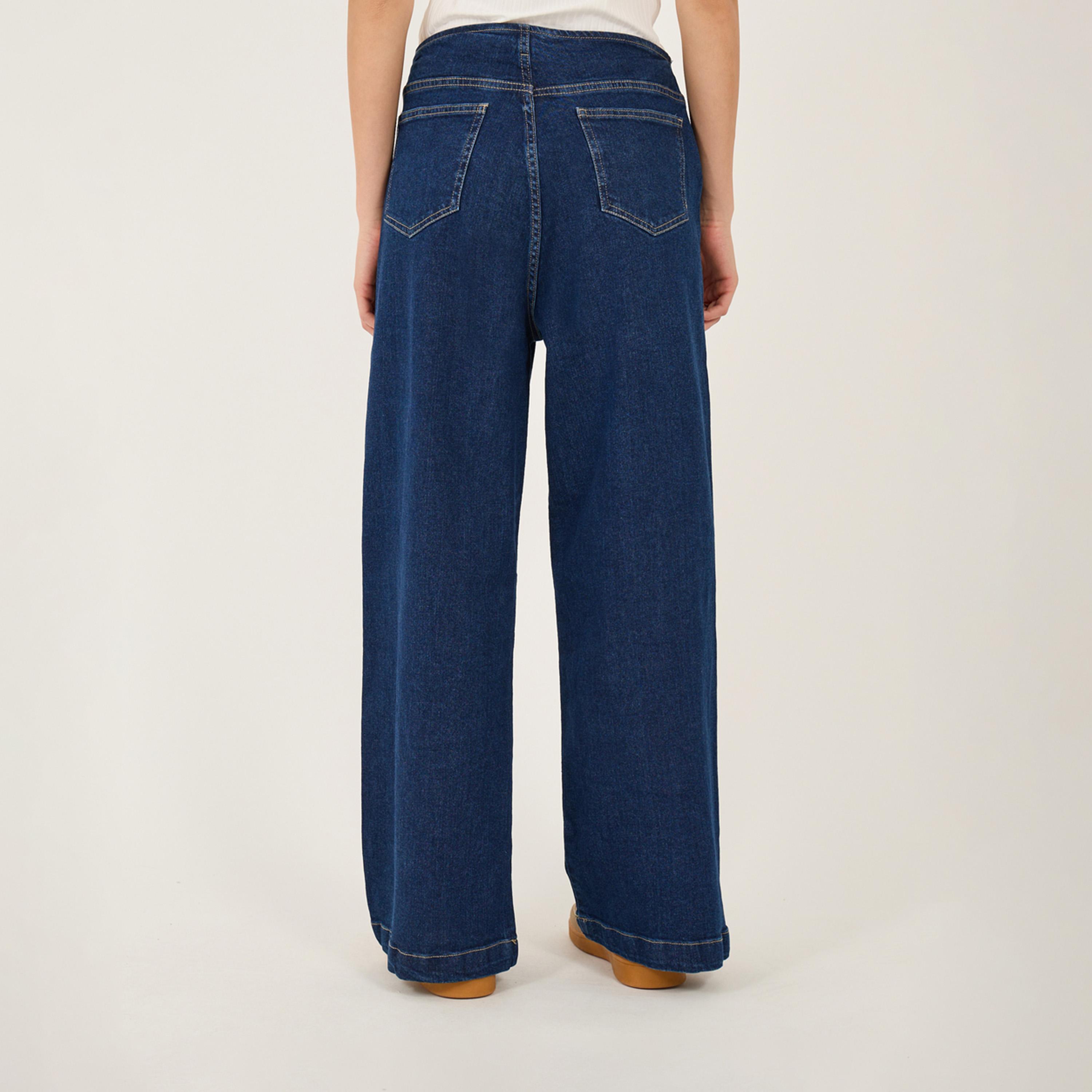 Styli High Rise Wide Leg Jeans With Contrast Stitch Detail-women-clothing-bottoms-jeans-image-4