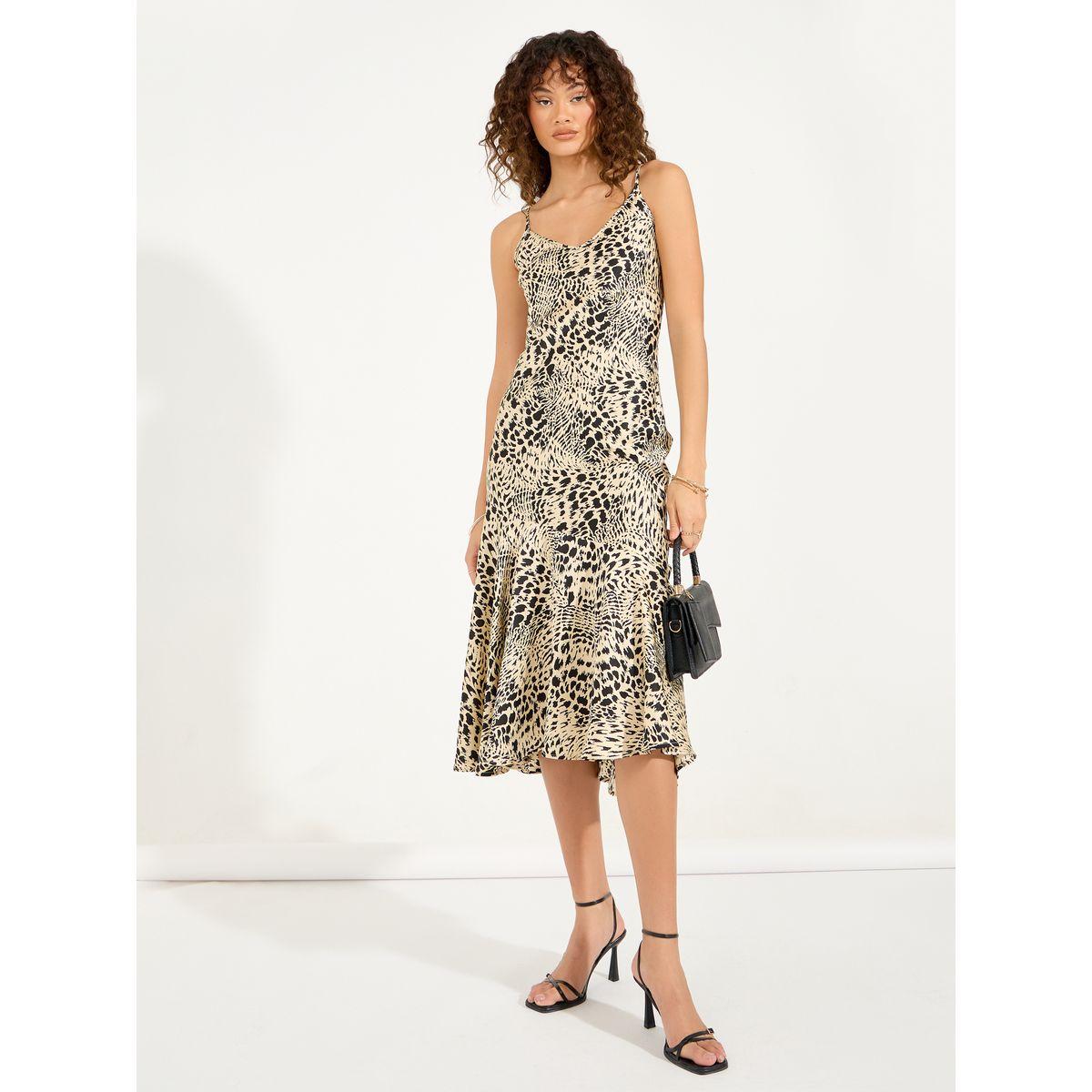 Styli Animal Print Strappy A Line Midi Dress-women-clothing-dresses-image-1