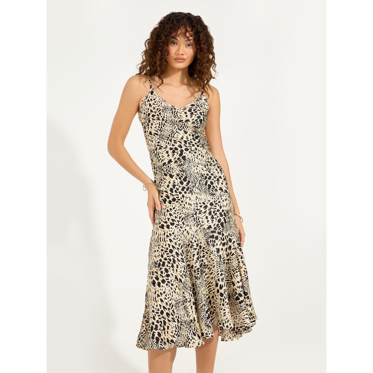 Styli Animal Print Strappy A Line Midi Dress-women-clothing-dresses-image-2