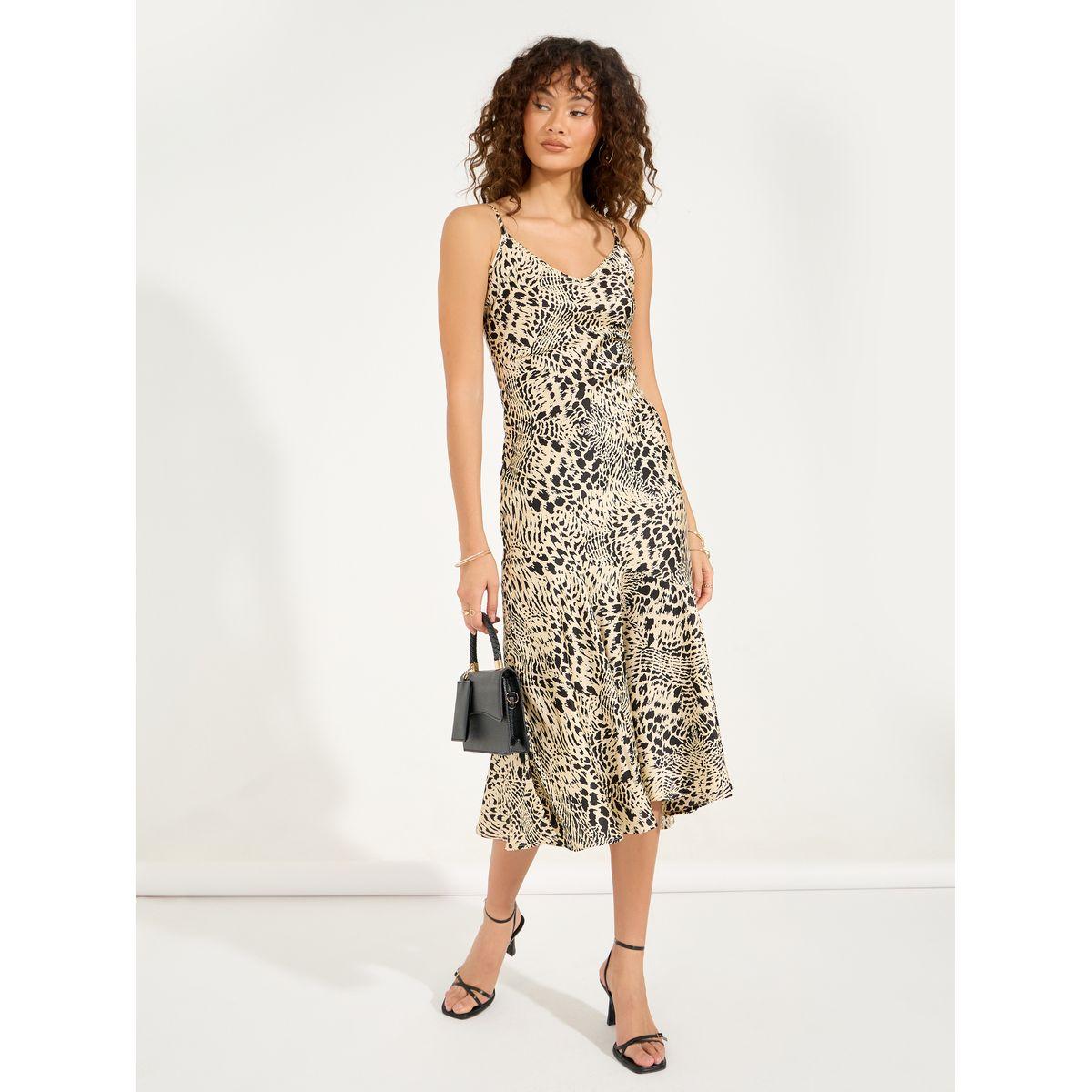Styli Animal Print Strappy A Line Midi Dress-women-clothing-dresses-image-4