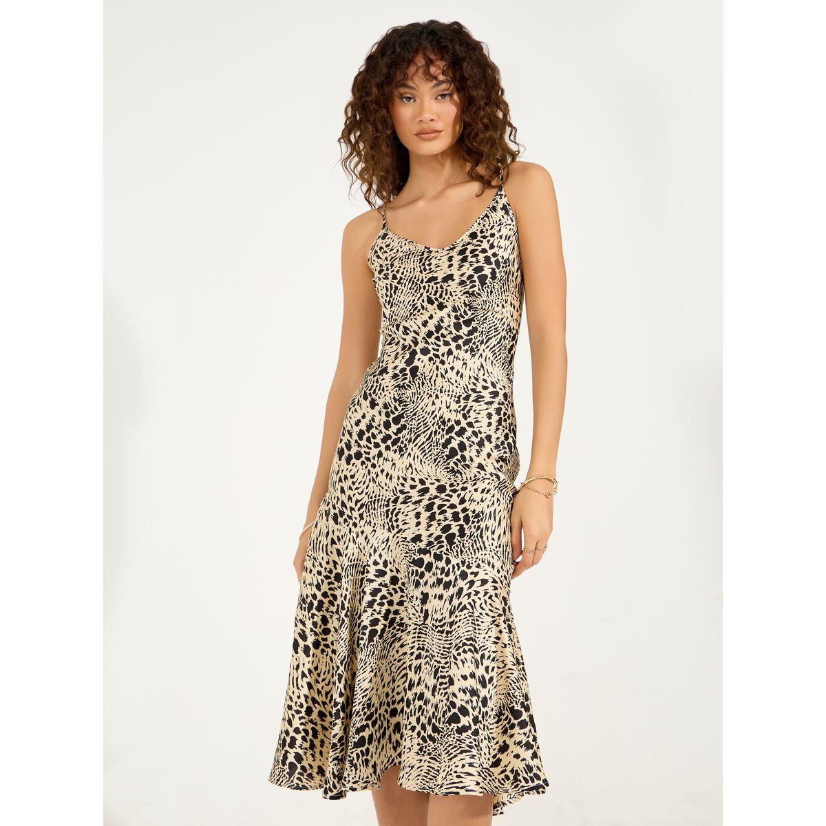 فستان ميدي بحمالات كتف مع طبعة حيوان-women-clothing-dresses-image-5