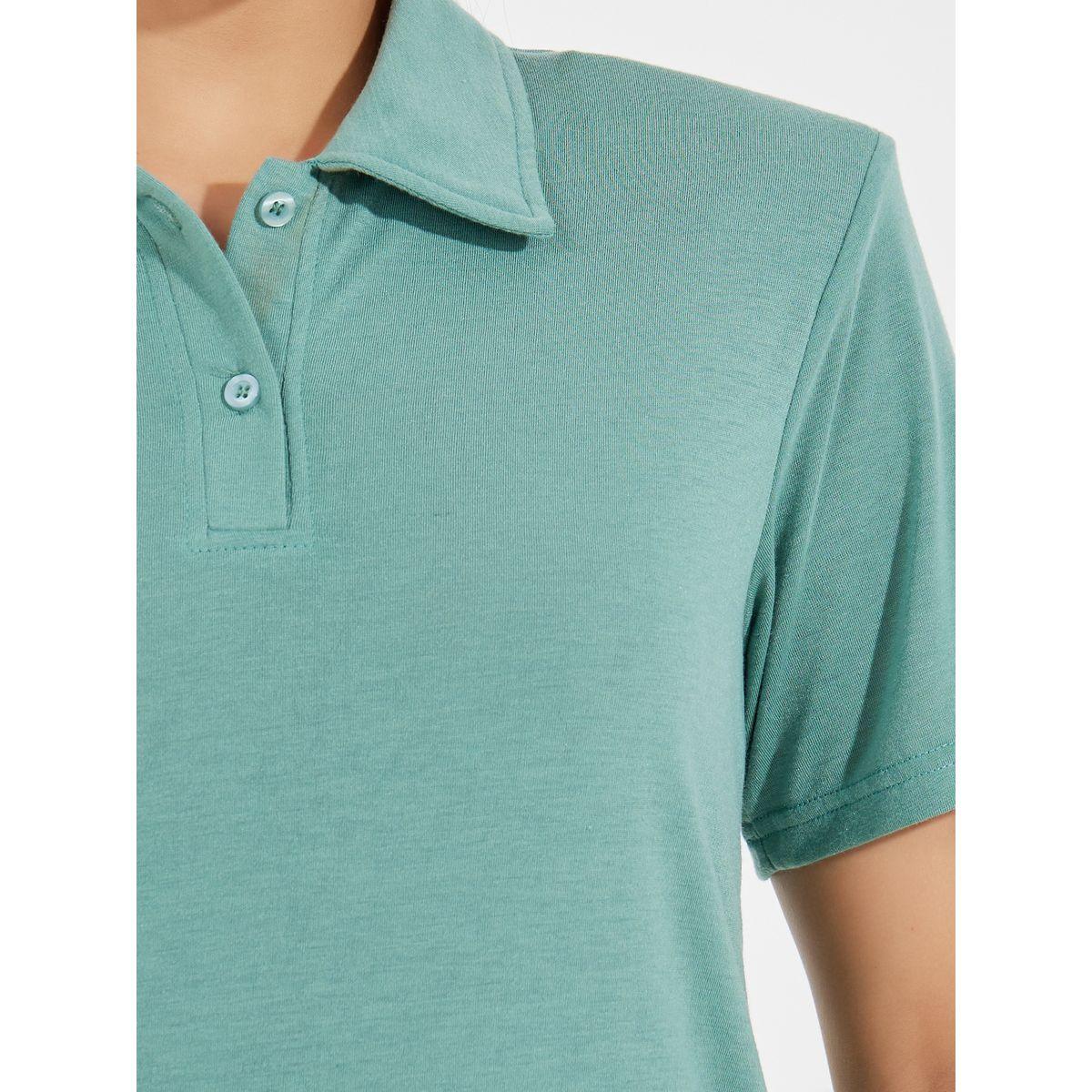 Styli Regular Fit Collared Polo T-Shirt with Padded Shoulder-women-clothing-tshirts-image-4
