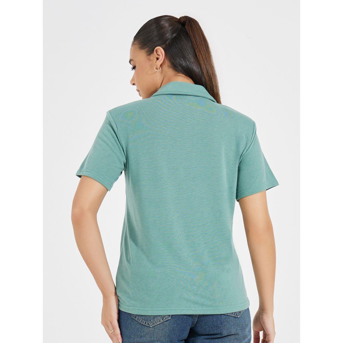 Styli Regular Fit Collared Polo T-Shirt with Padded Shoulder-women-clothing-tshirts-image-5