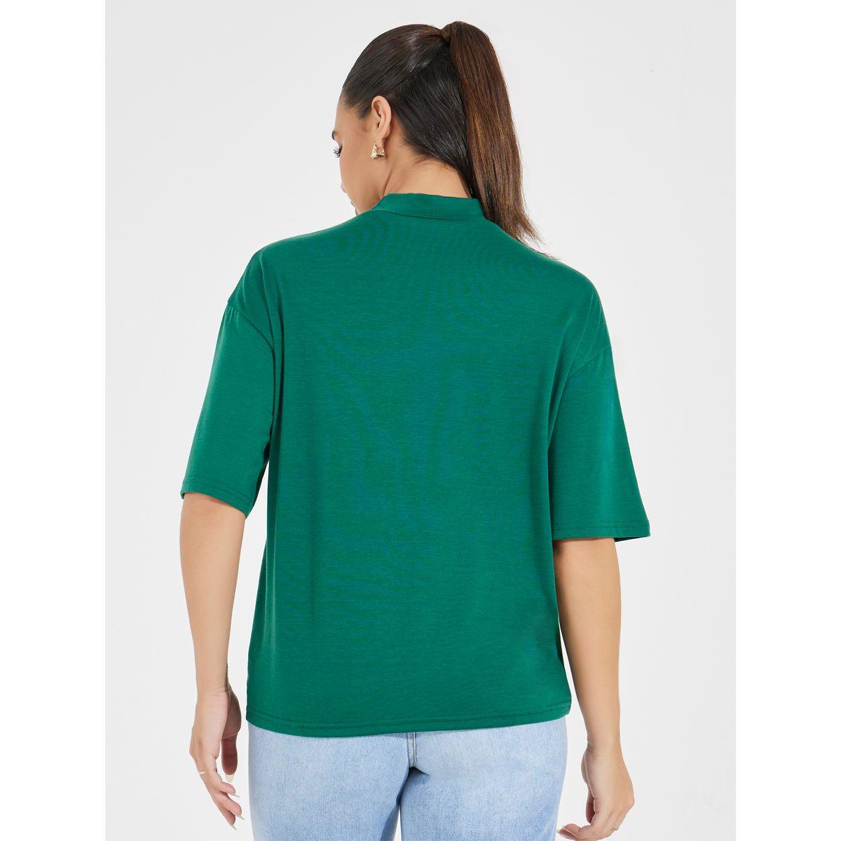 Styli Boxy High Neck Solid T-Shirt-women-clothing-tshirts-image-4