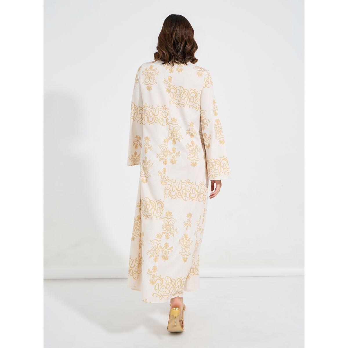 جلابية منمقة بطبعة فويل مع شراشيب-women-arabicclothing-jalabiyas-image-6