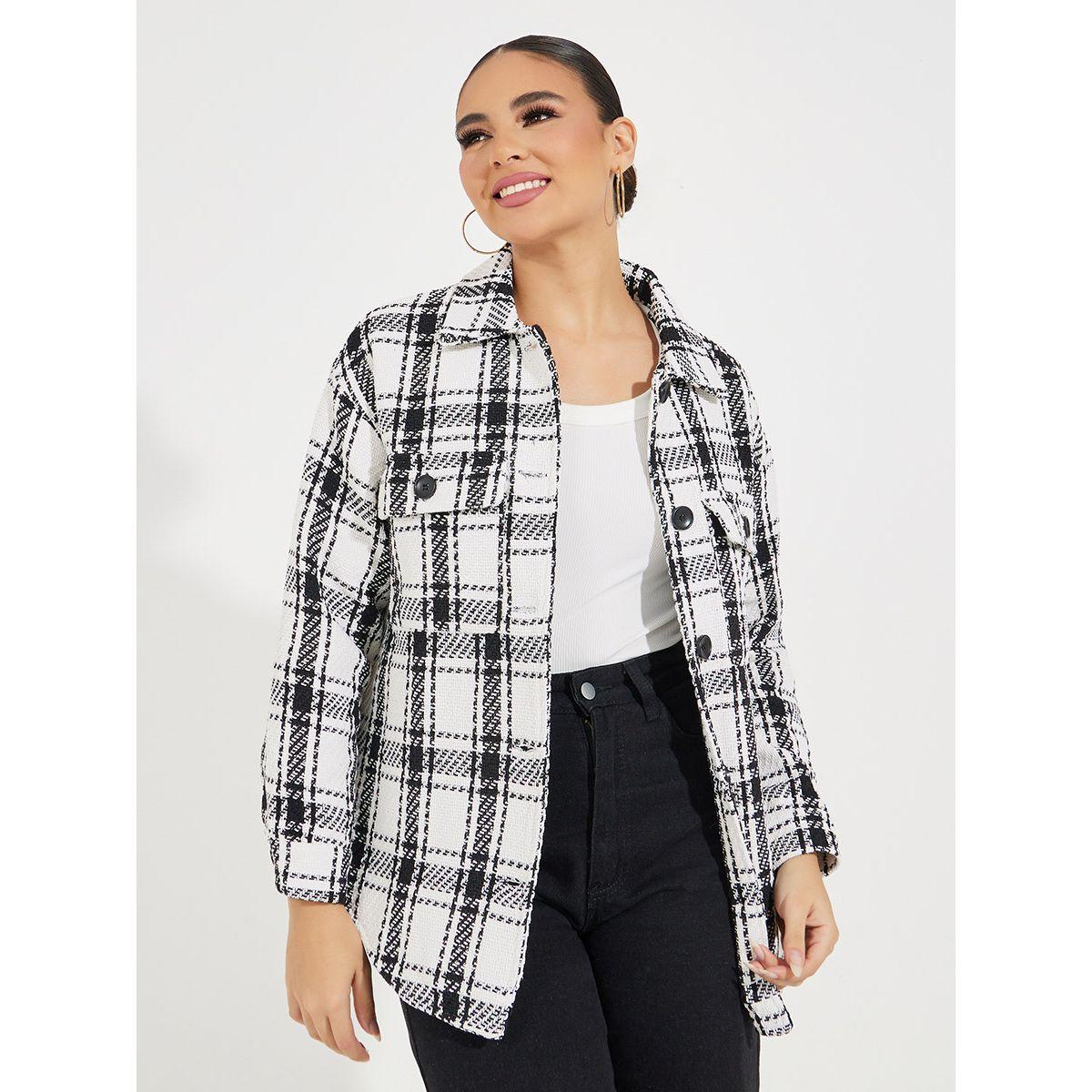 Styli Oversized Longline Checked Shacket-women-winterwear-coatsandjackets-jackets-image-3