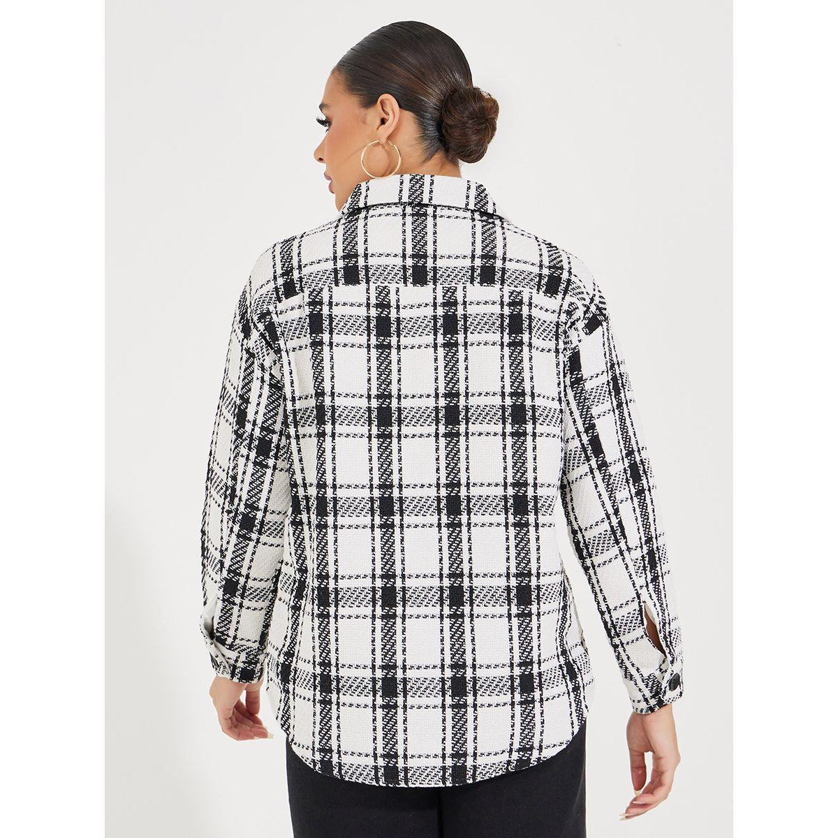 Styli Oversized Longline Checked Shacket-women-winterwear-coatsandjackets-jackets-image-6