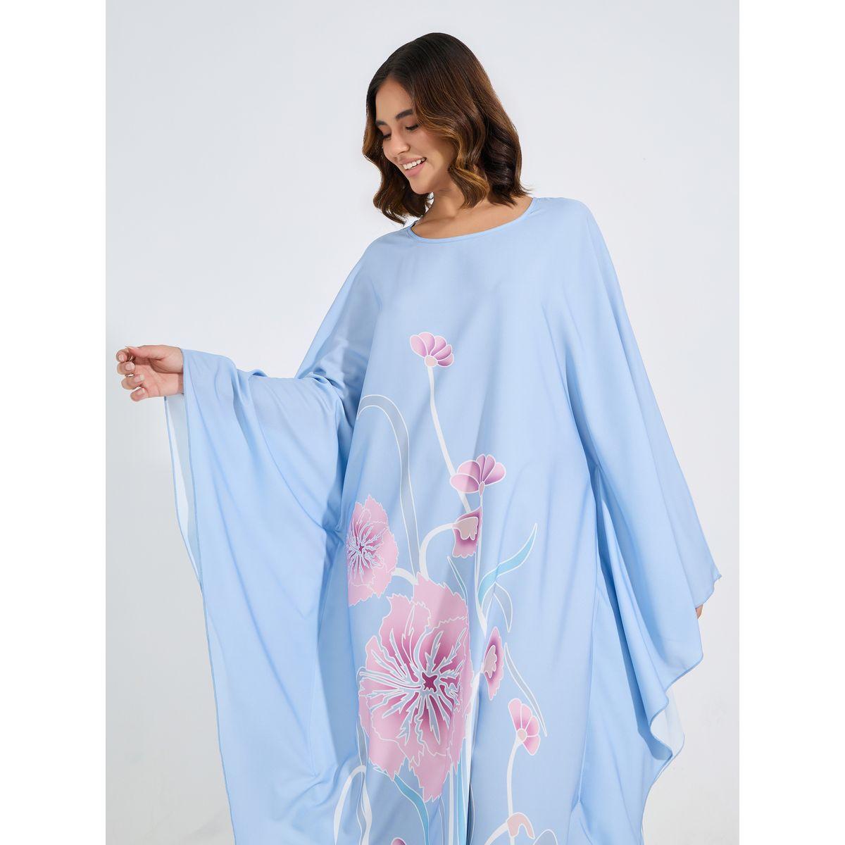 قفطان مطبع بزهور مع اكمام كيمونو-women-arabicclothing-kaftan-image-5