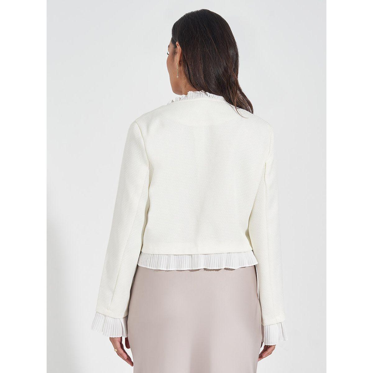 جاكيت تويد بقصة عادية وتداخلات منسوجة-women-winterwear-coatsandjackets-jackets-image-4