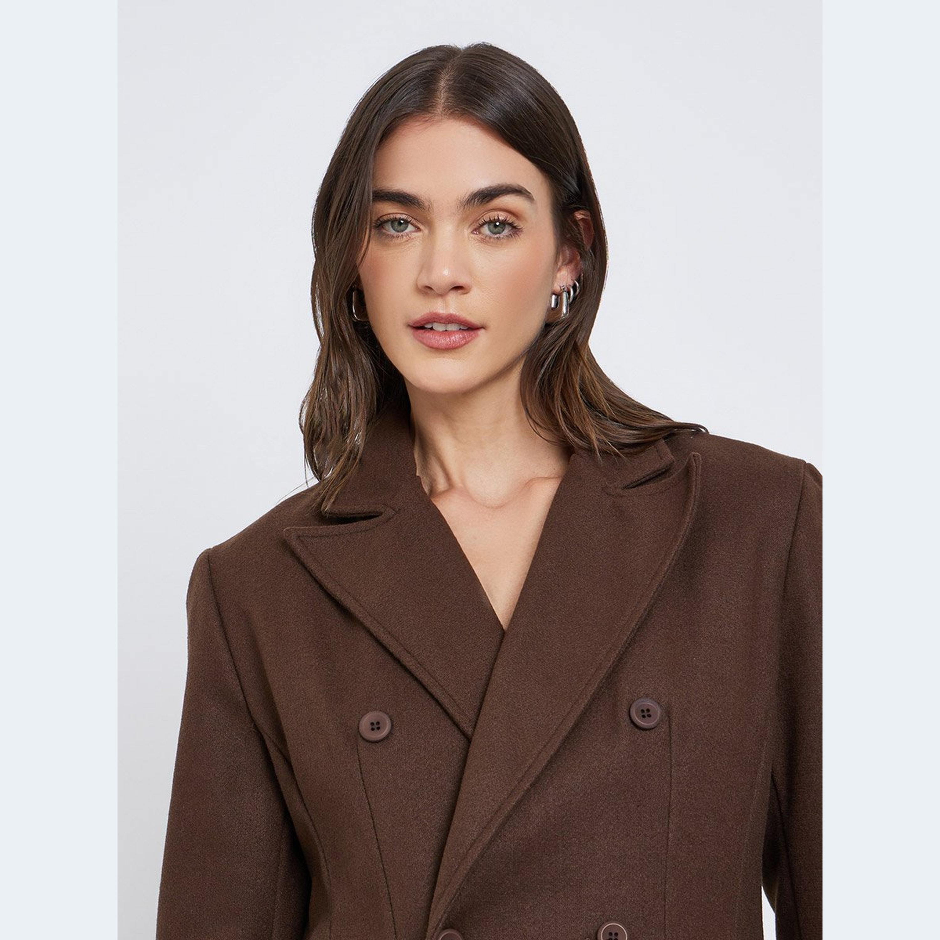 Styli Women Brown Wool Look Maxi Coat-women-clothing-coatsandjackets-coats-image-3