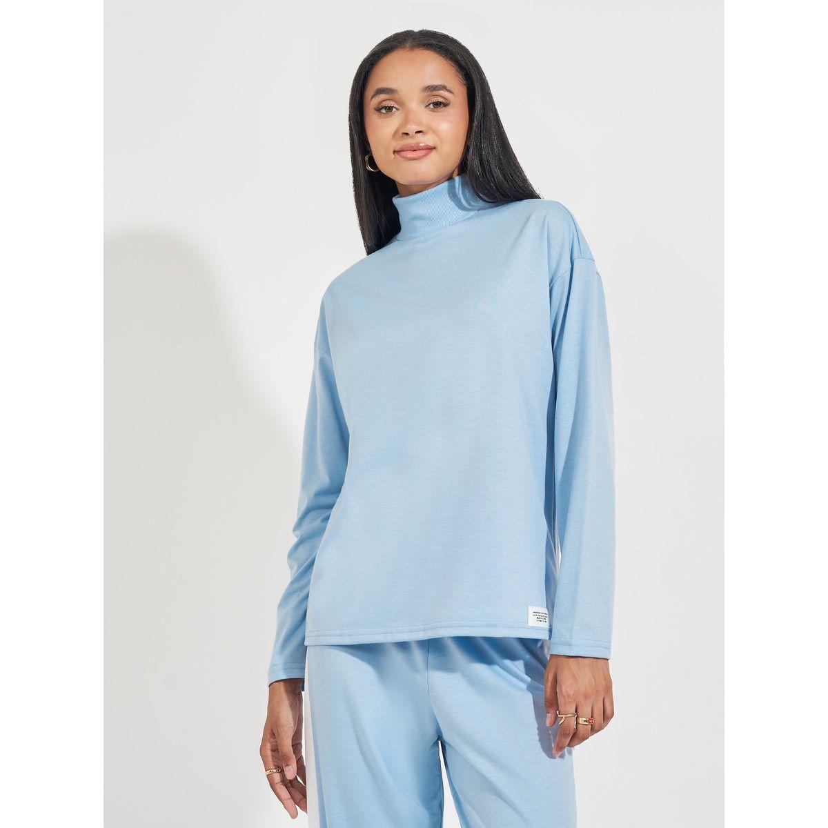 طقم منسق من جوغر مع بلوزة محبوكة بياقة عالية-women-clothing-coordsets-image-2