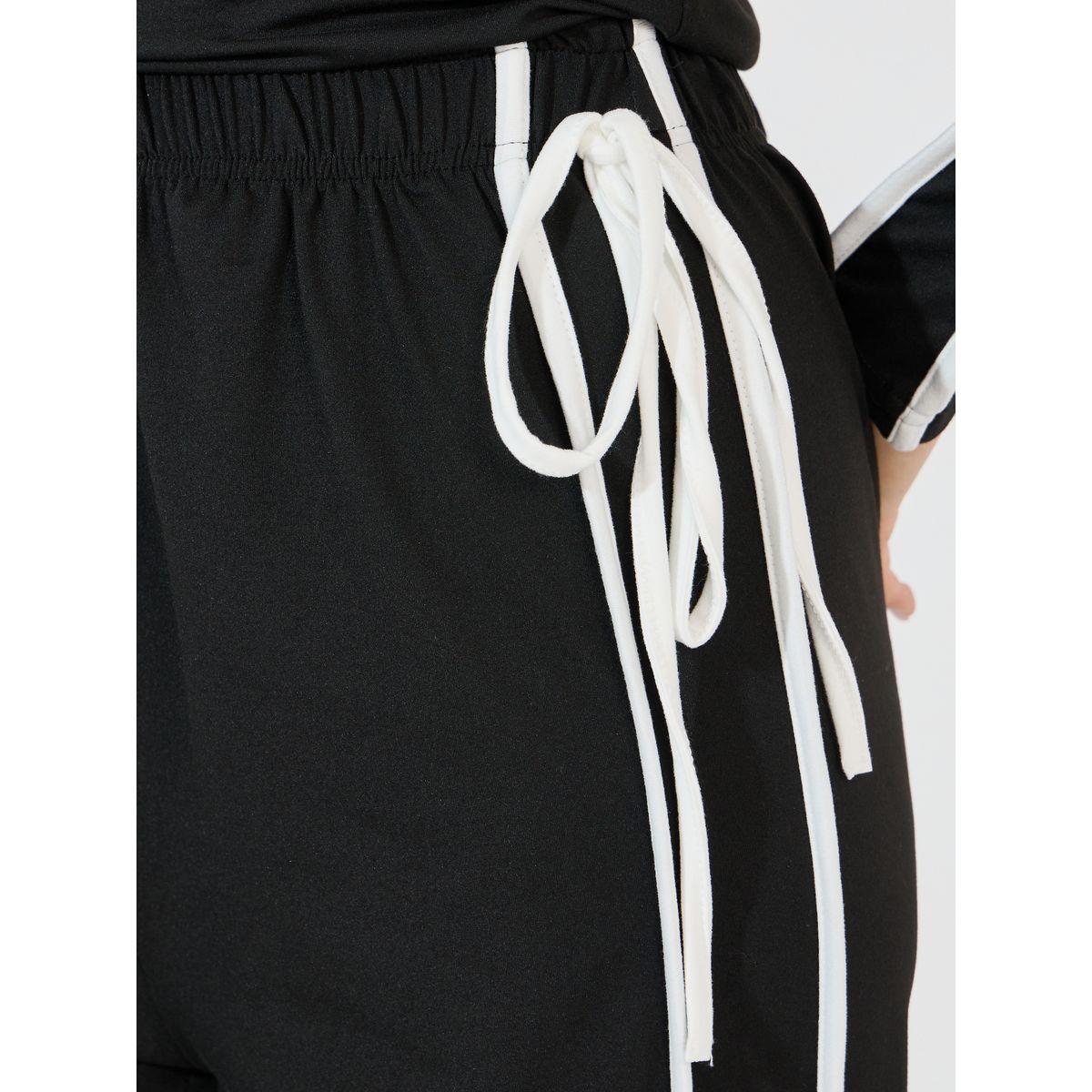 Styli Tie-Up Detail Long Sleeve Top & Joggers Co-Ords-women-clothing-coordsets-image-5