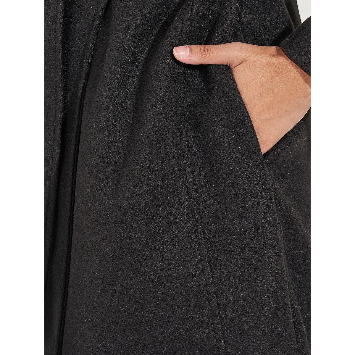 معطف بطول الركبة وقصة عادية مع حزام-women-clothing-coatsandjackets-coats-image-4