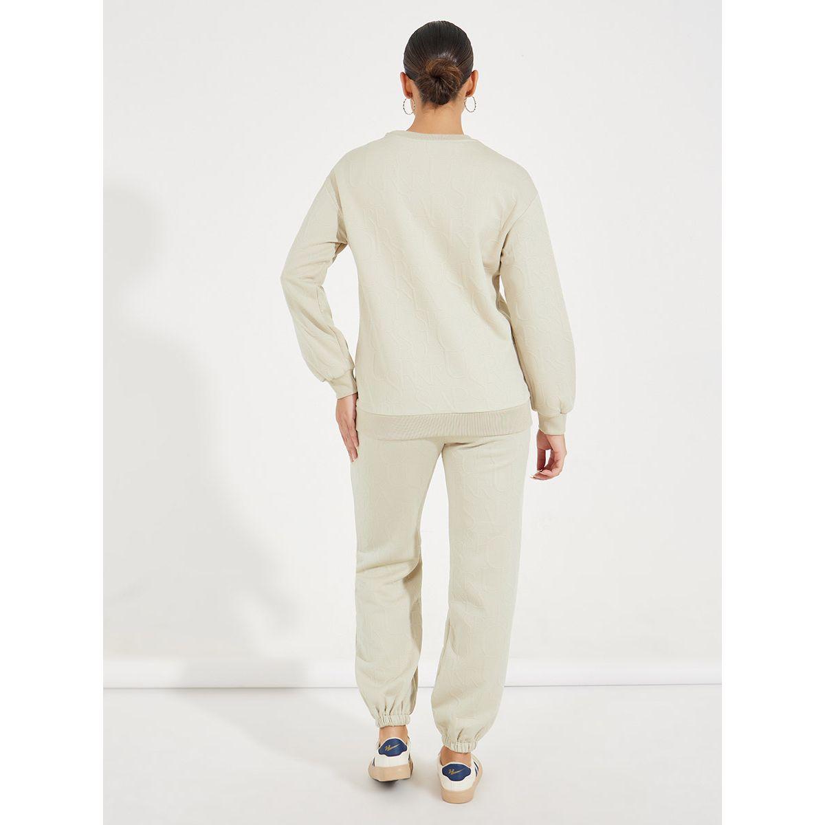 Styli Embossed Look Sweatshirt & Cuffed Jogger Co-Ords-women-clothing-coordsets-image-6