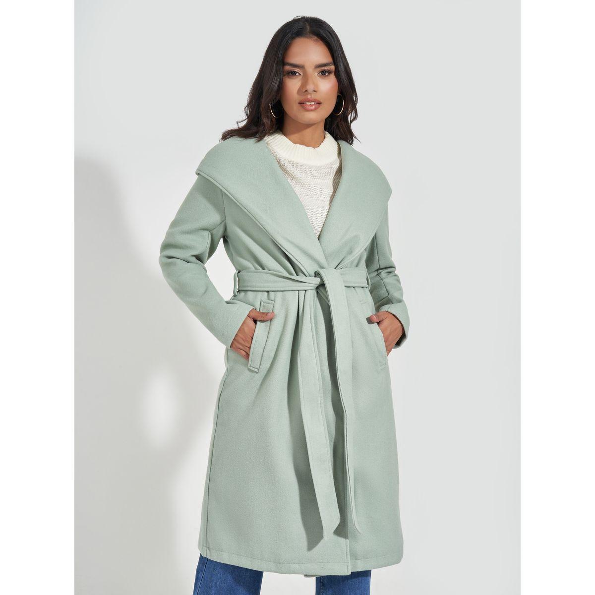 معطف بقصة عادية مع حزام خصر-women-clothing-coatsandjackets-coats-image-1