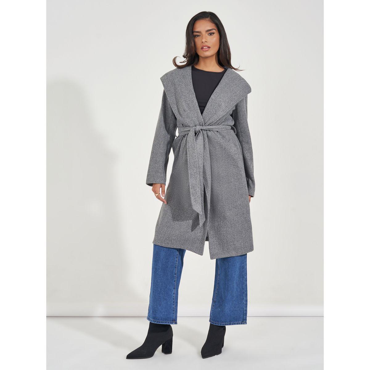معطف بقصة عادية مع حزام خصر-women-clothing-coatsandjackets-coats-image-1