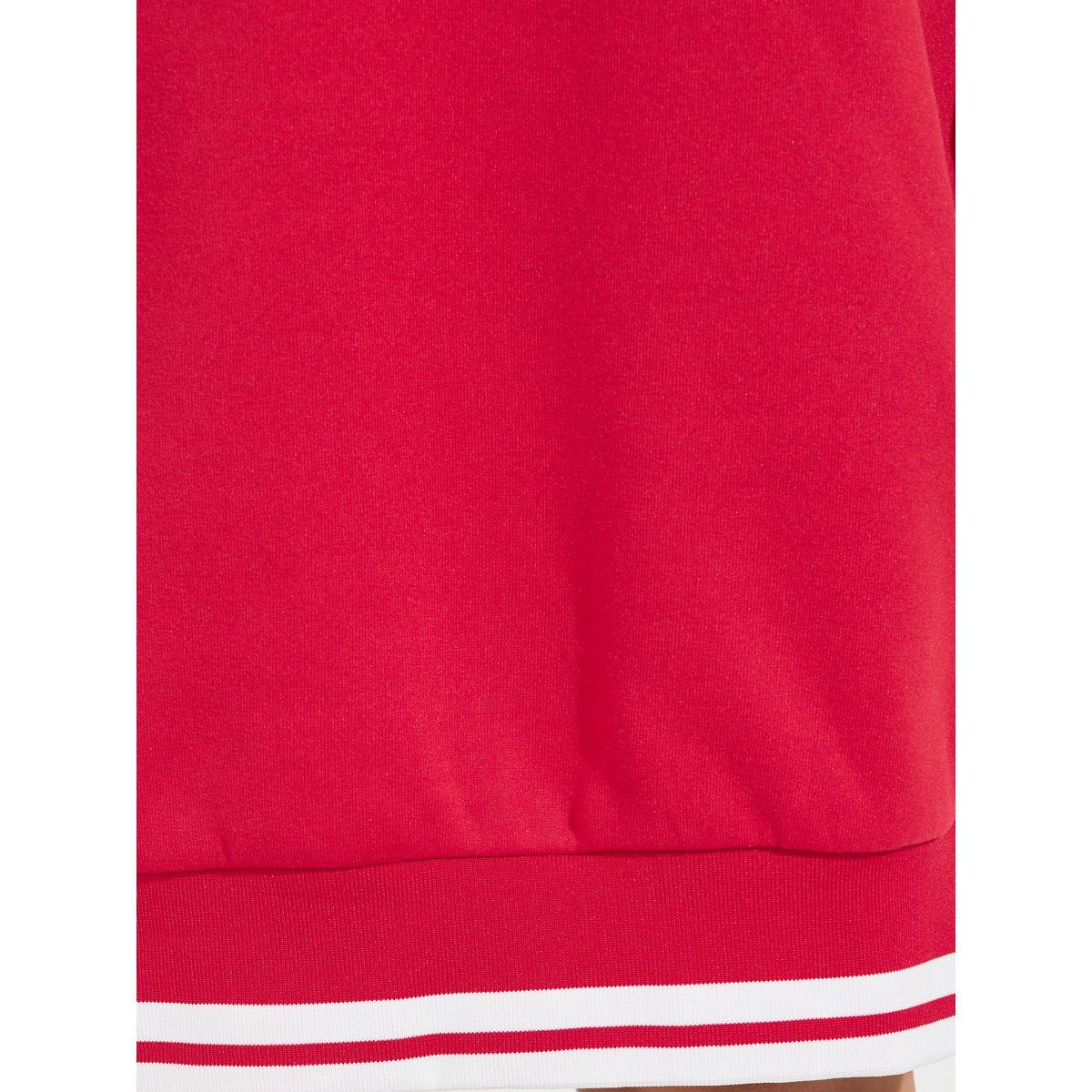 Styli Striped Cuff Hooded Sweatshirt Knee-Length Dress-women-clothing-dresses-image-3