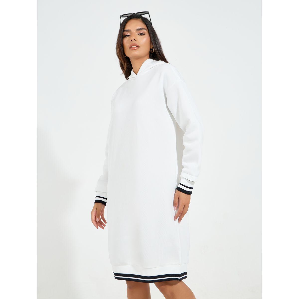 فستان بطول الركبة وياقة هودي مع أساور-women-clothing-dresses-image-5