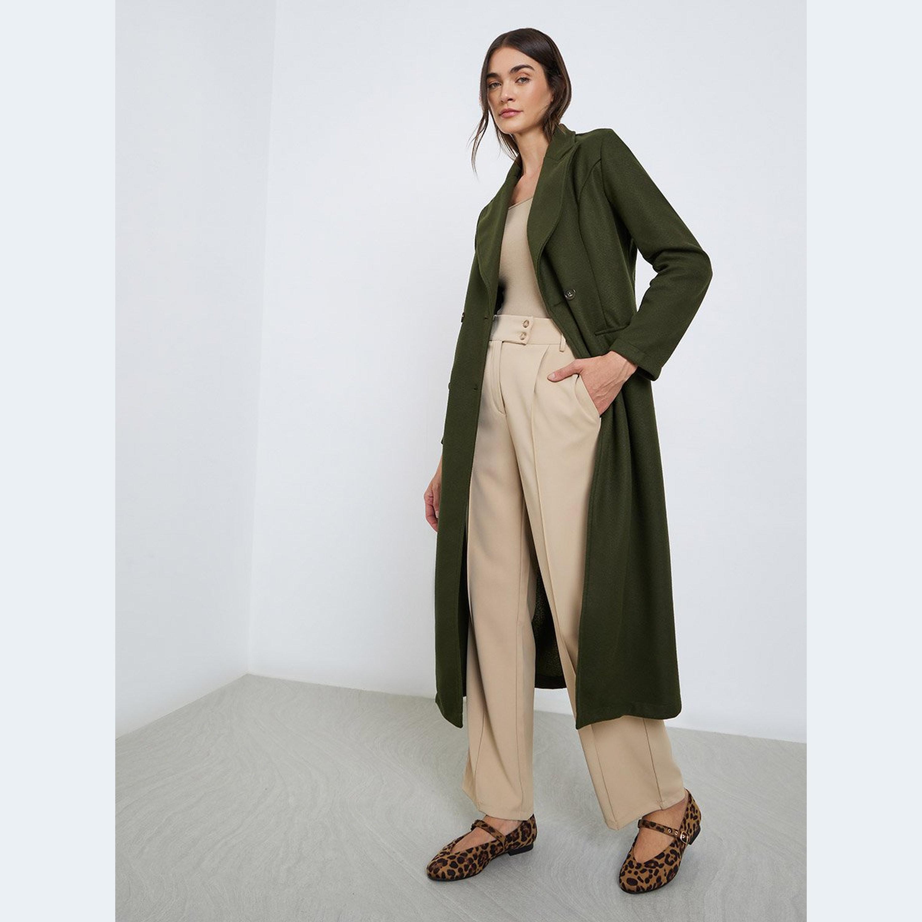 Styli Olive Buttoned Midi Coat-women-winterwear-coatsandjackets-coats-image-1