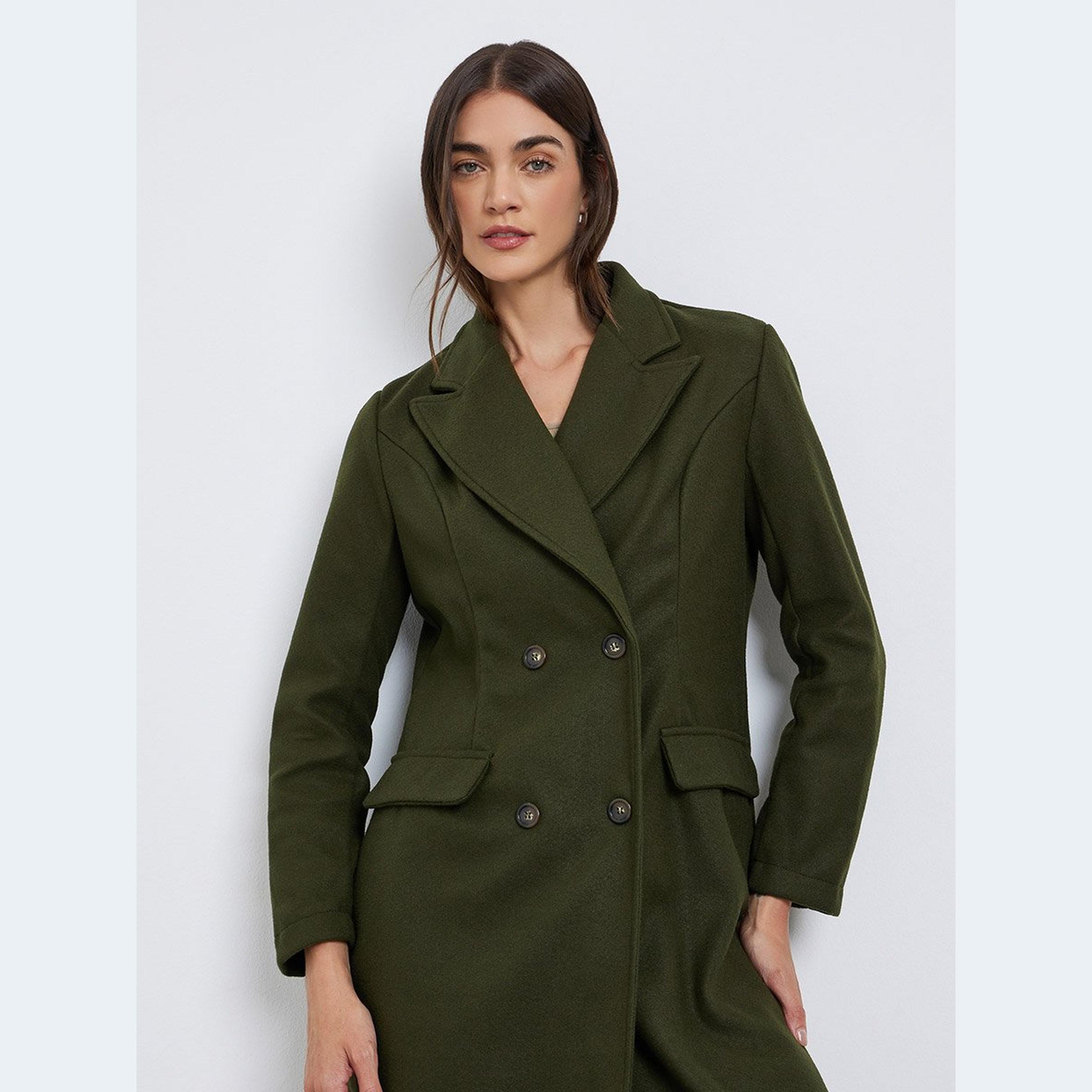 ستايلي - معطف متوسط ​​الطول بأزرار زيتونية-women-winterwear-coatsandjackets-coats-image-2