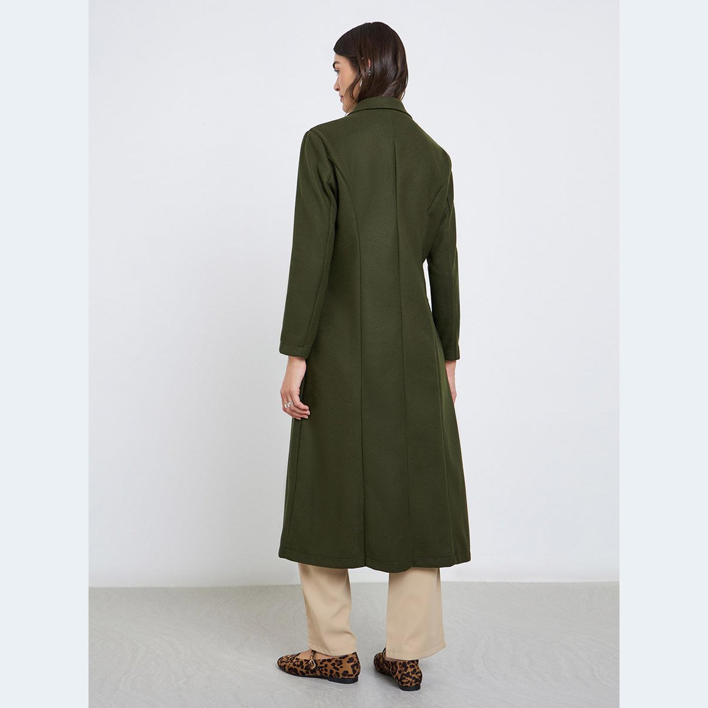 Styli Olive Buttoned Midi Coat-women-winterwear-coatsandjackets-coats-image-4