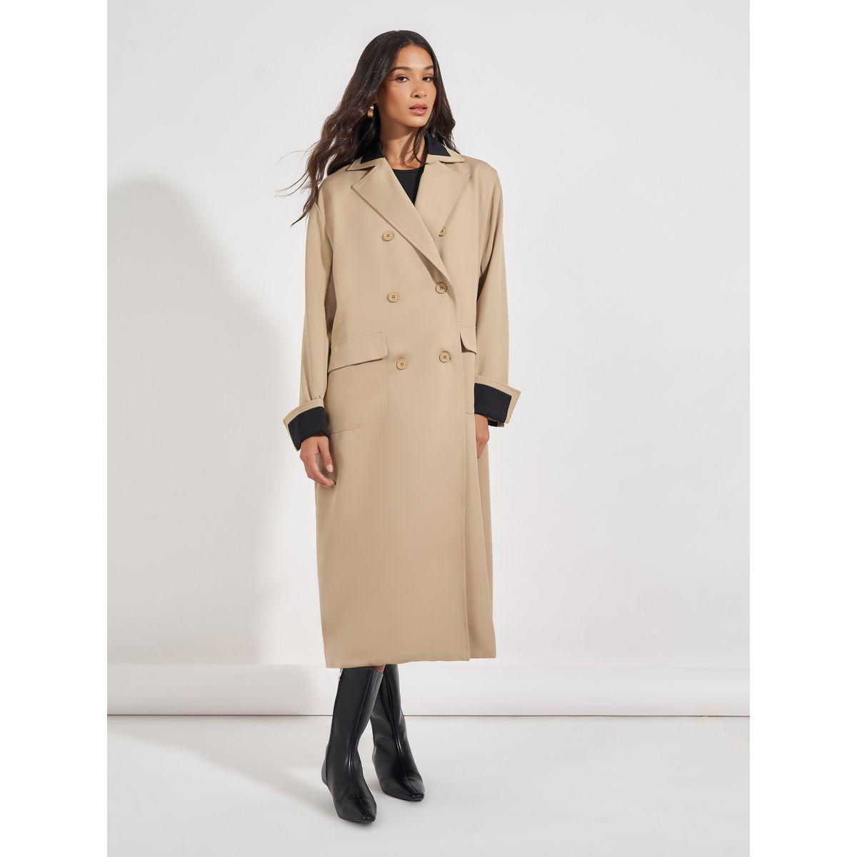 Styli Oversized Midi Length Double Breasted Trench Coat-women-winterwear-coatsandjackets-coats-image-2