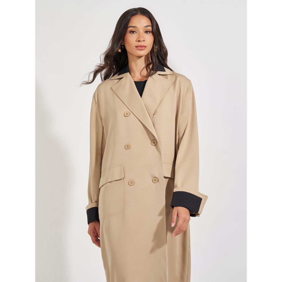 Styli Oversized Midi Length Double Breasted Trench Coat-women-winterwear-coatsandjackets-coats-image-3