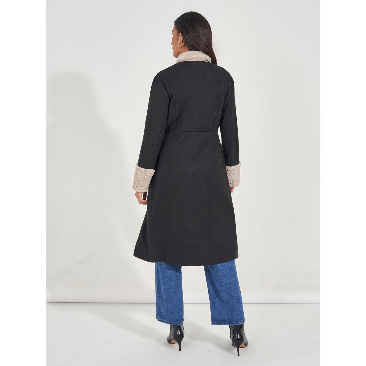 معطف بقصة عادية وفرو صناعي-women-clothing-coatsandjackets-coats-image-5