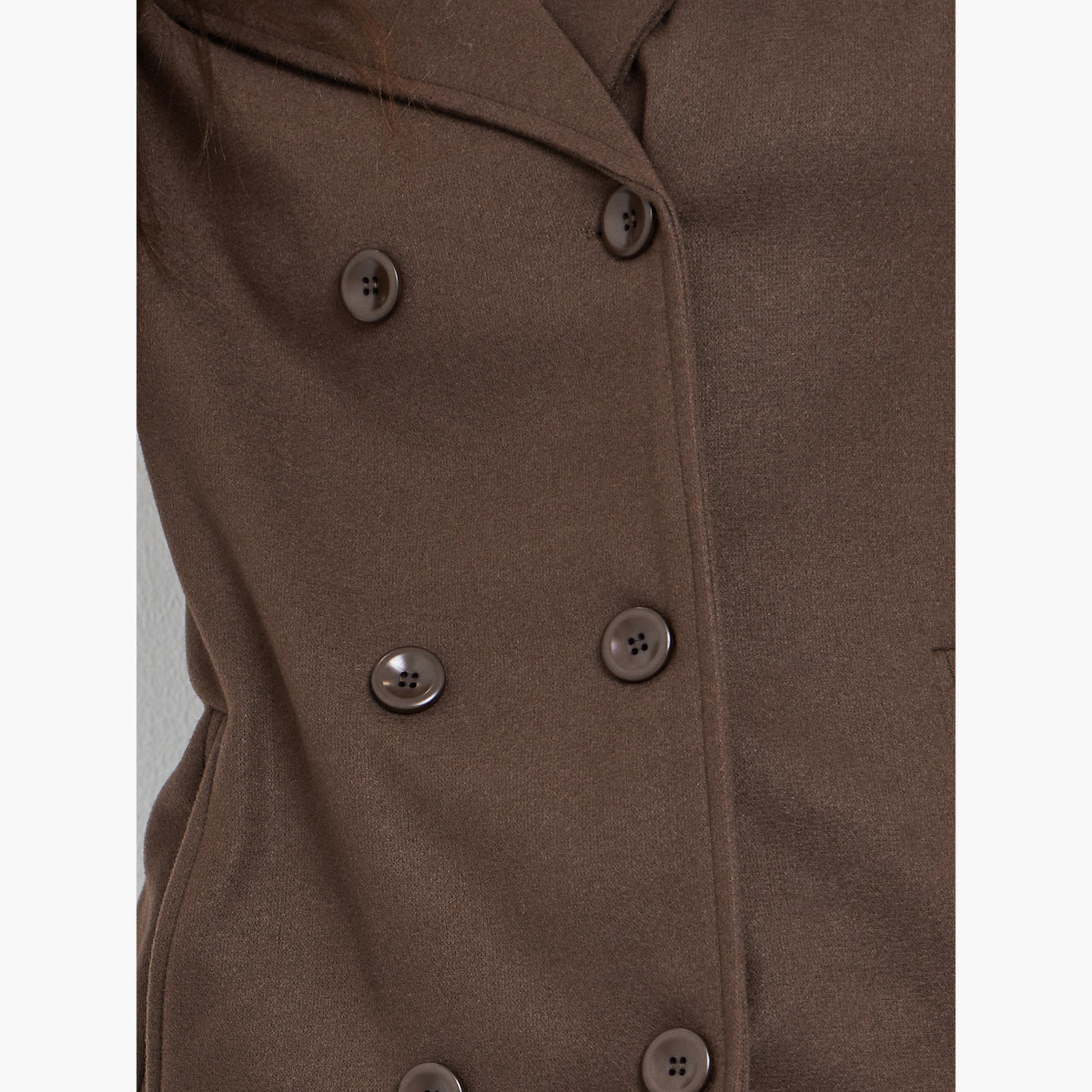 Styli Women Brown Double-Breasted Wool Like Coat-women-clothing-coatsandjackets-coats-image-3