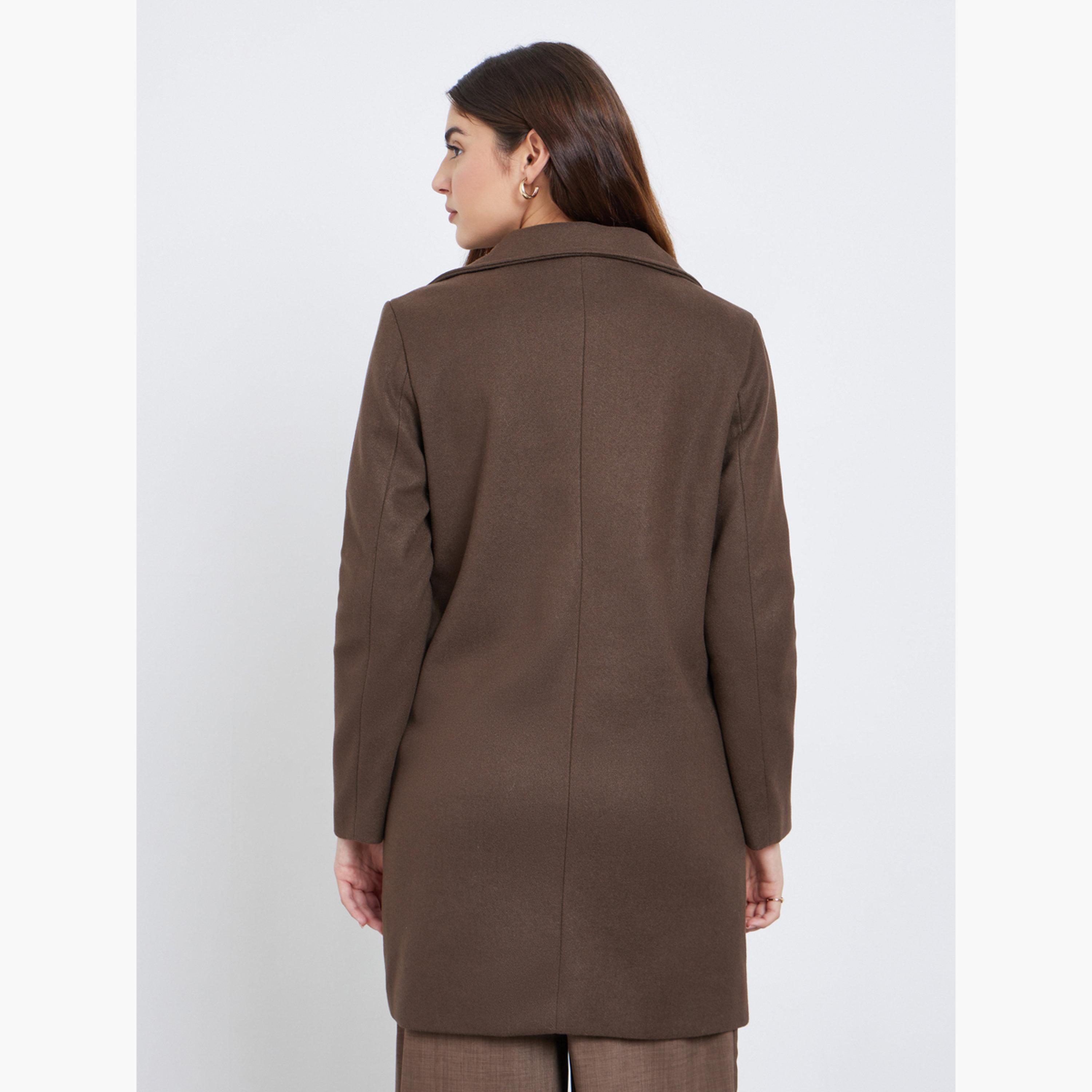 ستايلي - معطف بني مزدوج الصدر من الصوف-women-clothing-coatsandjackets-coats-image-4
