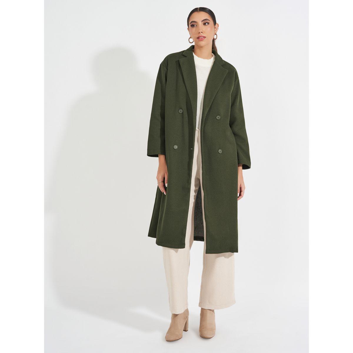 معطف بقصة عادية مع صفين أزرار-women-clothing-coatsandjackets-coats-image-1