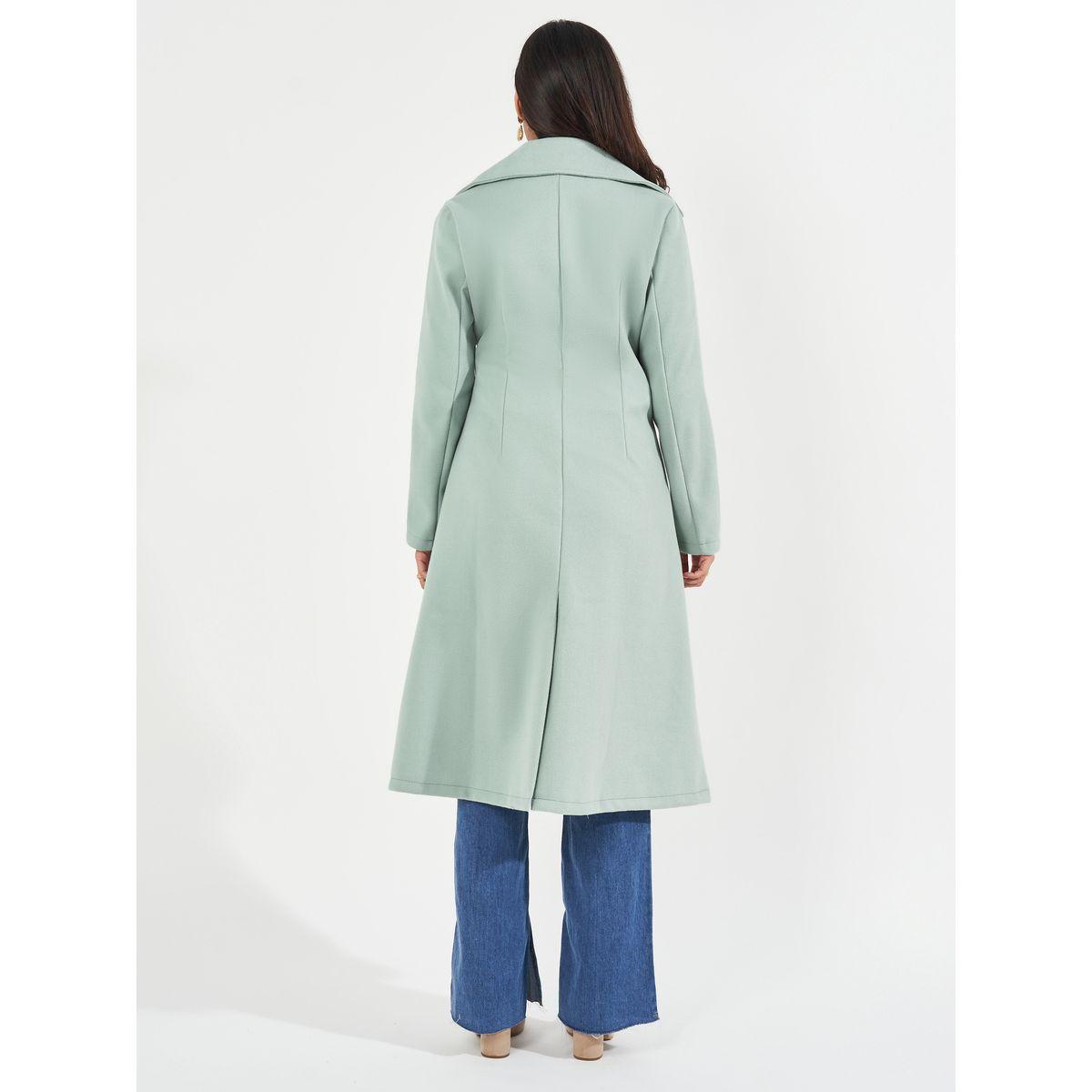معطف بقصة عادية وصفين أزرار-women-clothing-coatsandjackets-coats-image-4